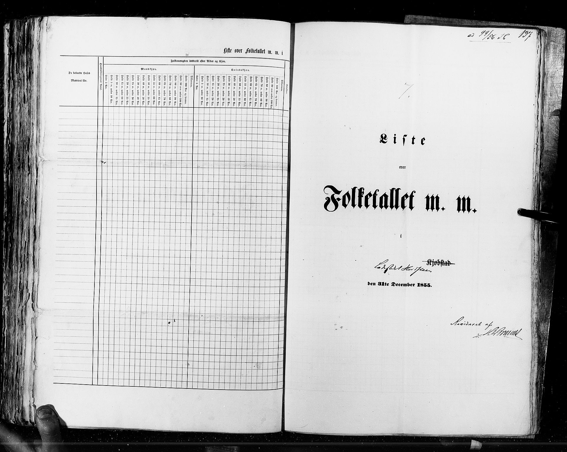 RA, Census 1855, vol. 7: Fredrikshald-Kragerø, 1855, p. 137