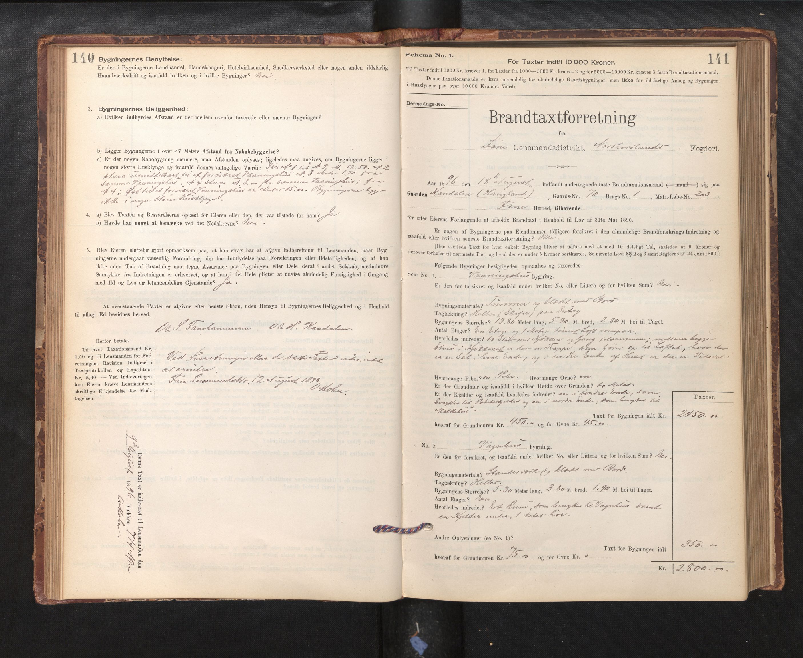 Lensmannen i Fana, AV/SAB-A-31801/0012/L0016: Branntakstprotokoll skjematakst, 1895-1902, p. 140-141