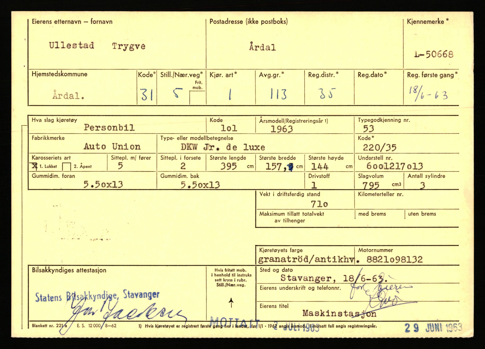 Stavanger trafikkstasjon, AV/SAST-A-101942/0/F/L0050: L-50600 - L-51299, 1930-1971, p. 221