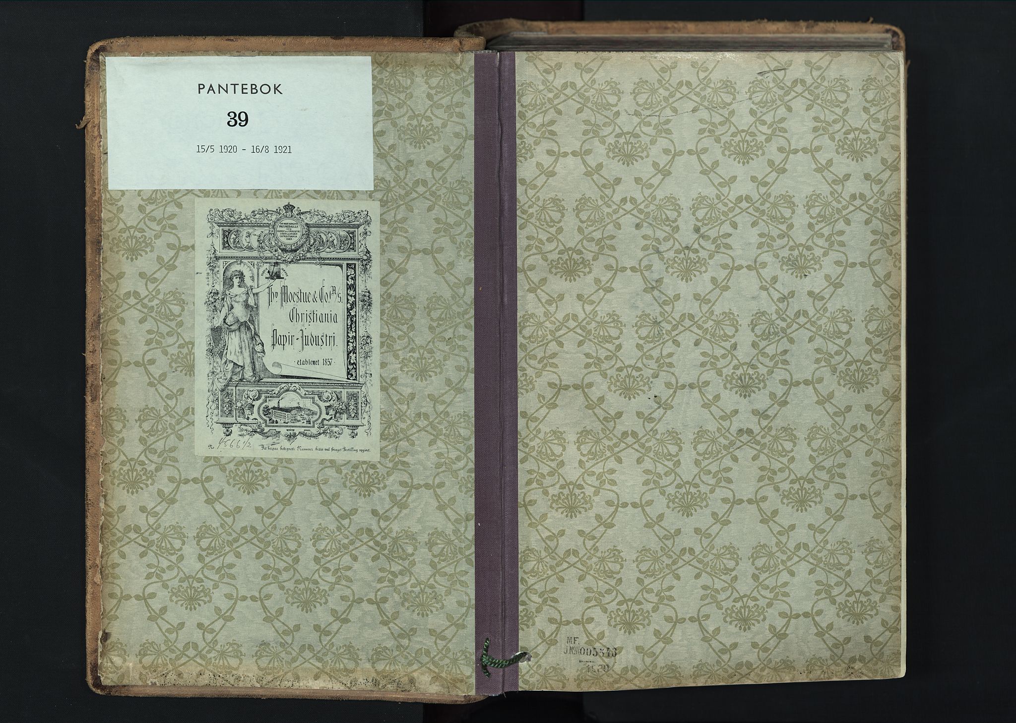 Romsdal sorenskriveri, AV/SAT-A-4149/1/2/2C/L0045: Mortgage book no. 39, 1920-1921