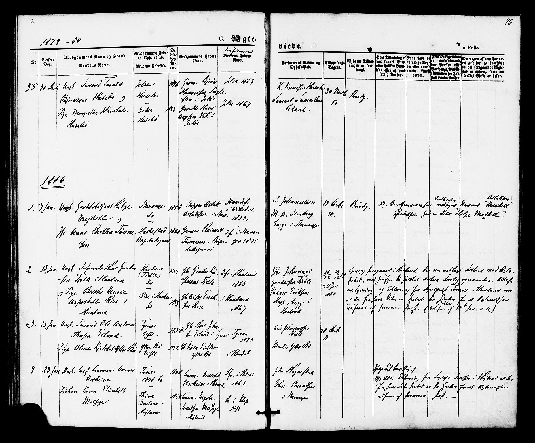 Hetland sokneprestkontor, SAST/A-101826/30/30BA/L0005: Parish register (official) no. A 5, 1869-1884, p. 76