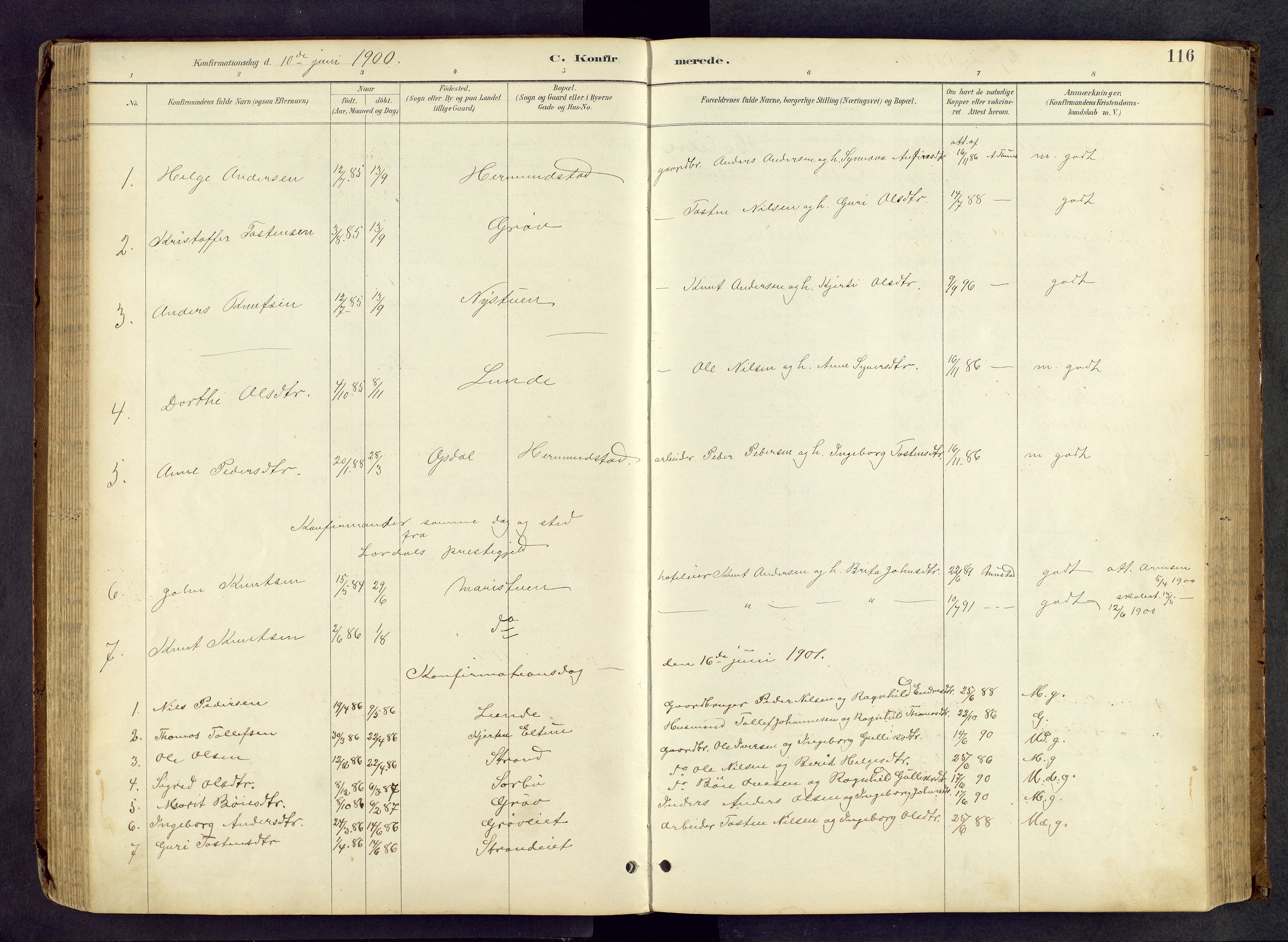 Vang prestekontor, Valdres, SAH/PREST-140/H/Hb/L0005: Parish register (copy) no. 5, 1889-1945, p. 116