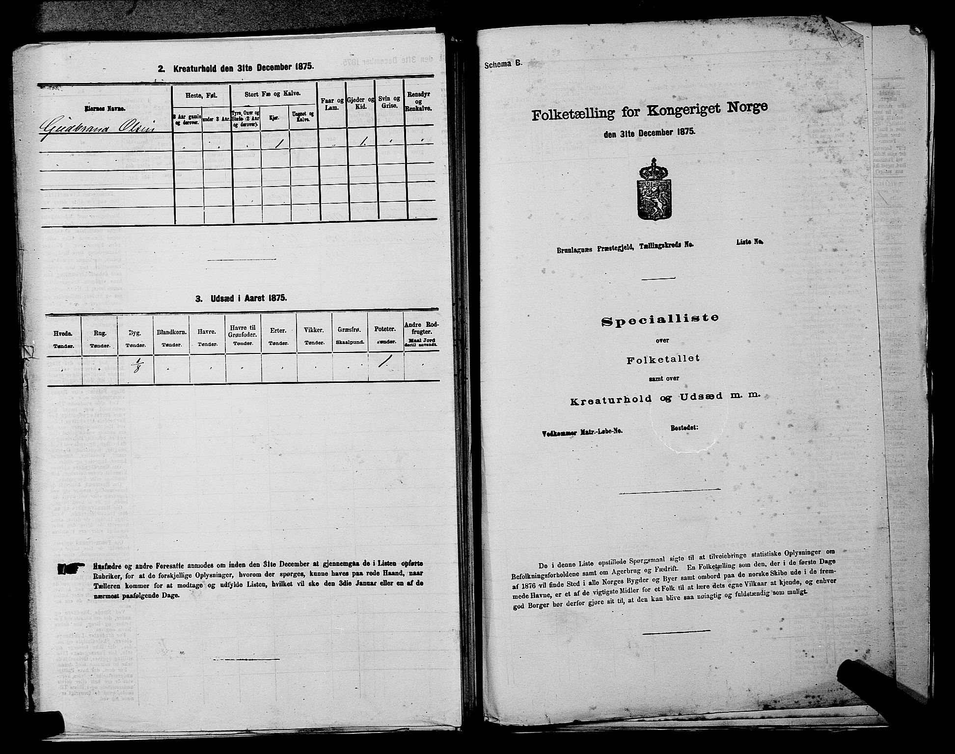 SAKO, 1875 census for 0820P Lunde, 1875, p. 945