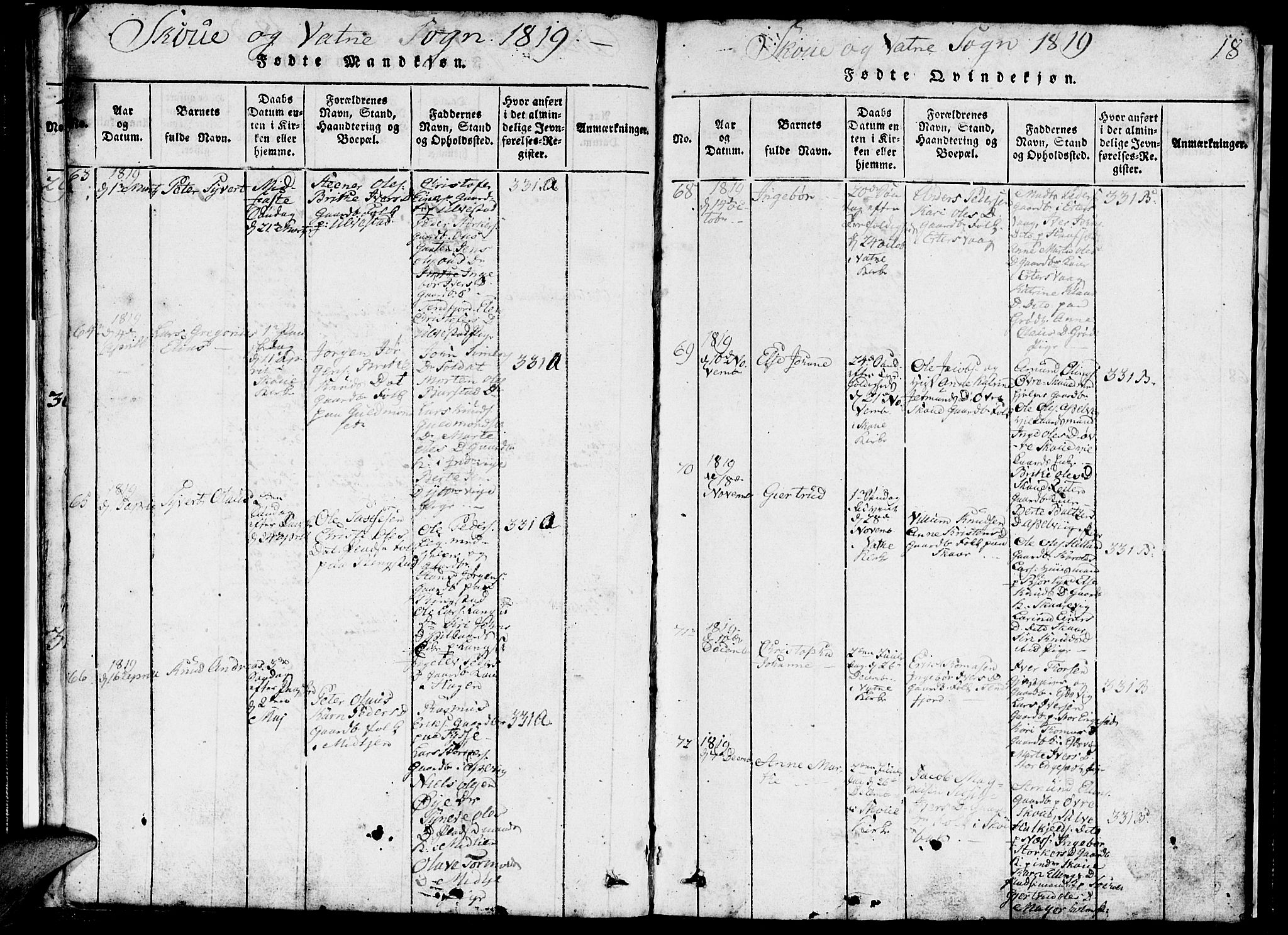 Ministerialprotokoller, klokkerbøker og fødselsregistre - Møre og Romsdal, AV/SAT-A-1454/524/L0360: Parish register (copy) no. 524C01, 1816-1830, p. 18