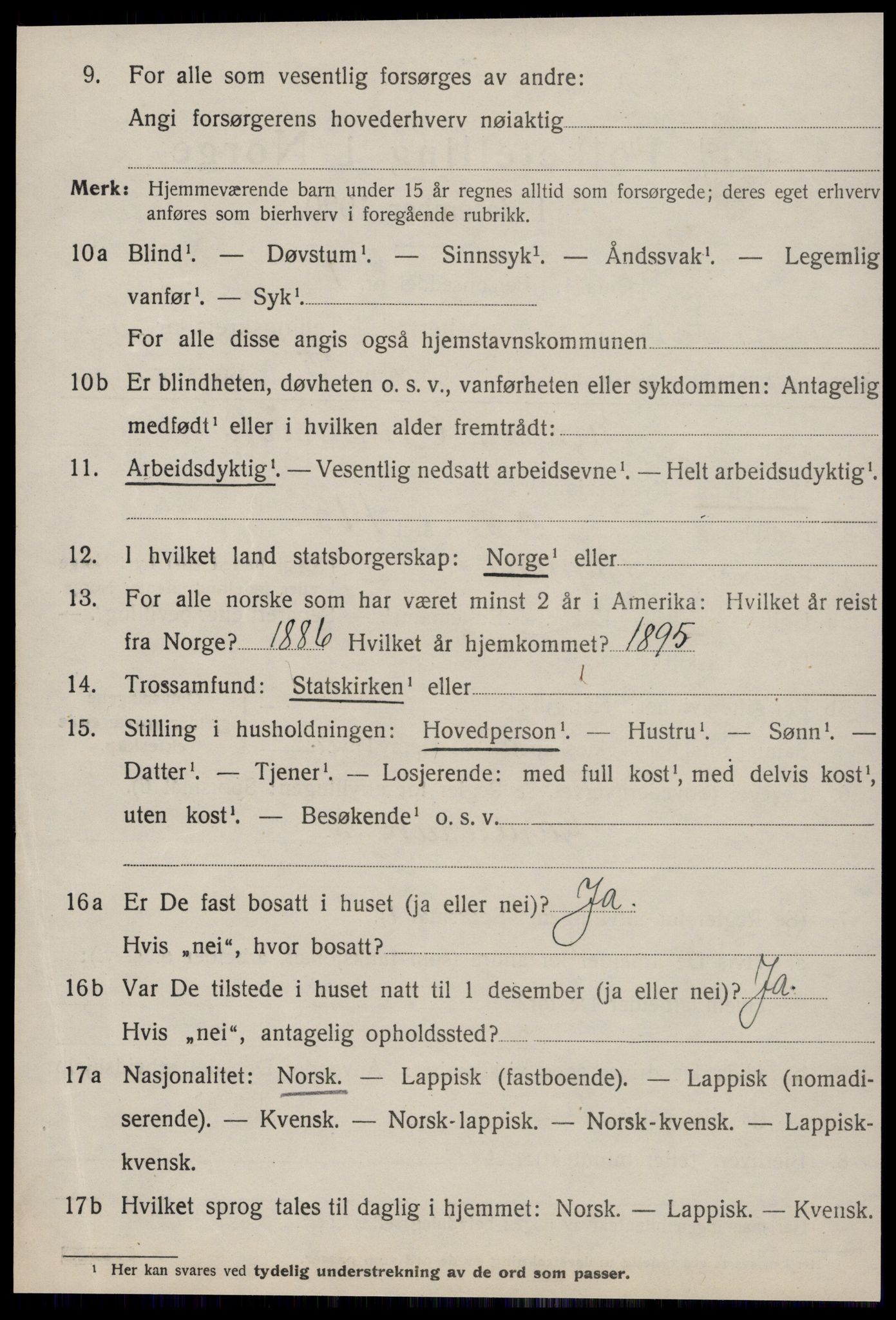 SAT, 1920 census for Byneset, 1920, p. 3843