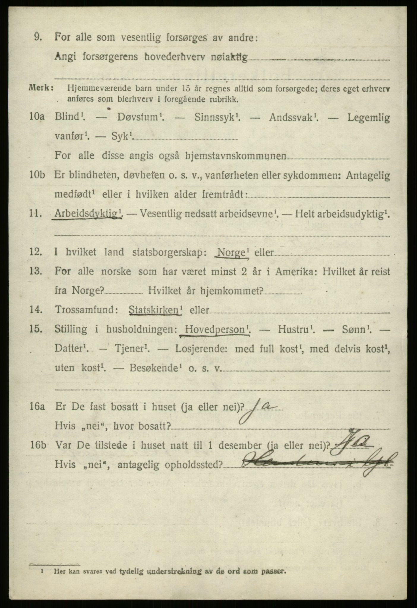 SAB, 1920 census for Gloppen, 1920, p. 5185