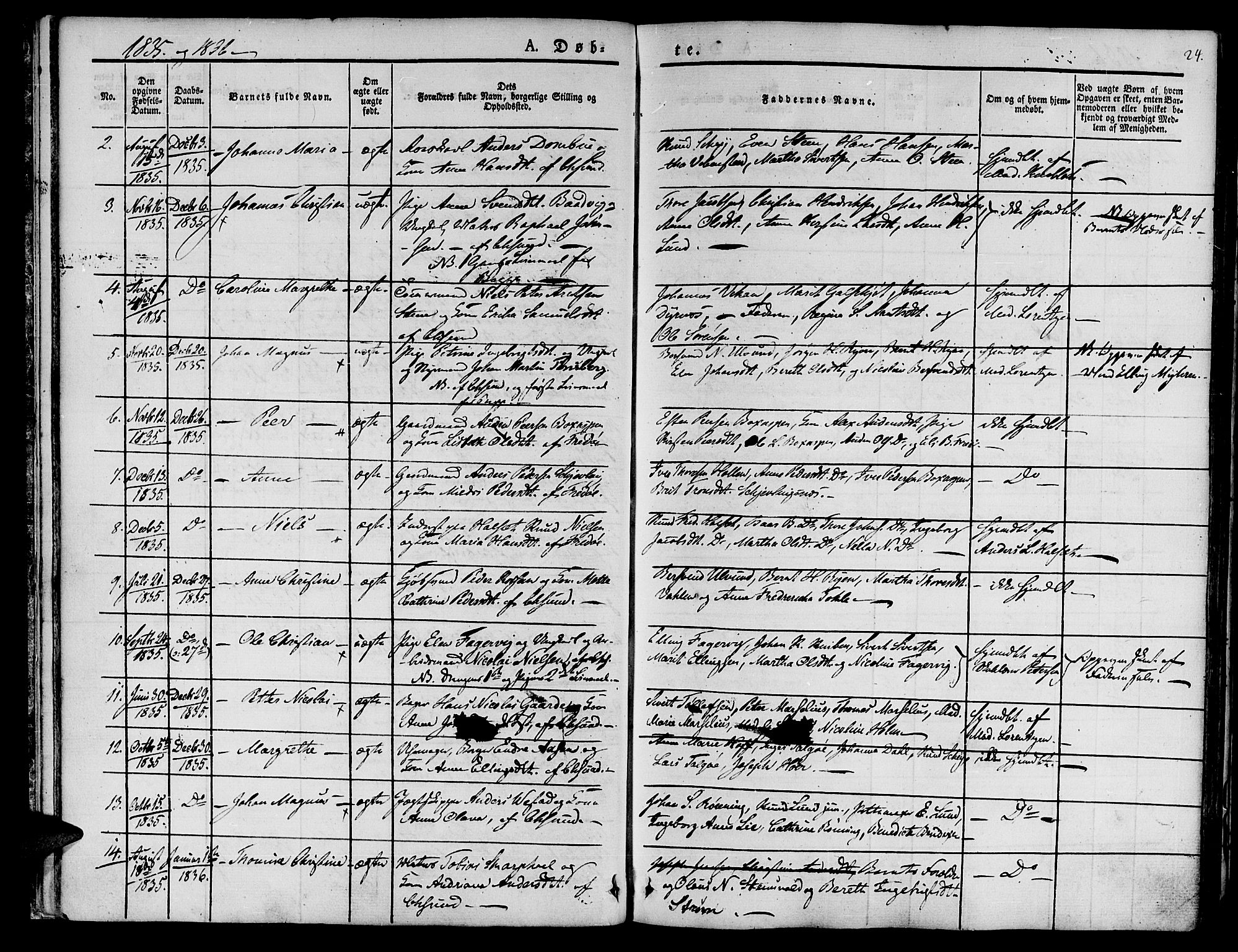 Ministerialprotokoller, klokkerbøker og fødselsregistre - Møre og Romsdal, AV/SAT-A-1454/572/L0843: Parish register (official) no. 572A06, 1832-1842, p. 24