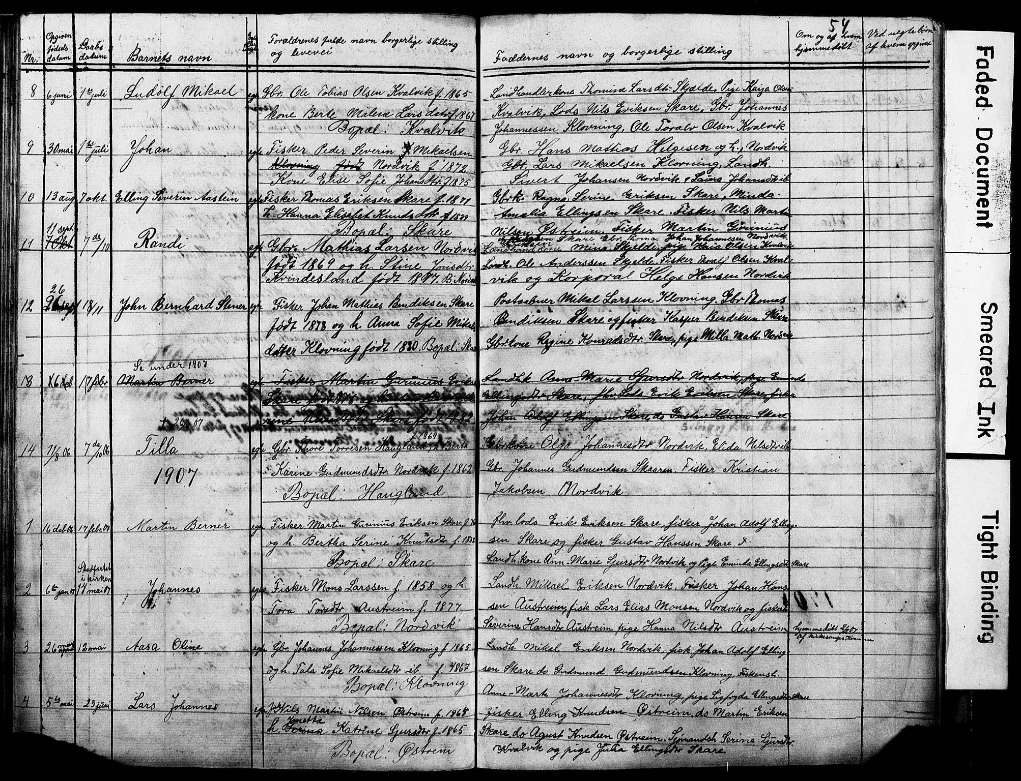 Torvastad sokneprestkontor, SAST/A -101857/H/Ha/Hab/L0005: Parish register (copy) no. B 5, 1857-1908, p. 54