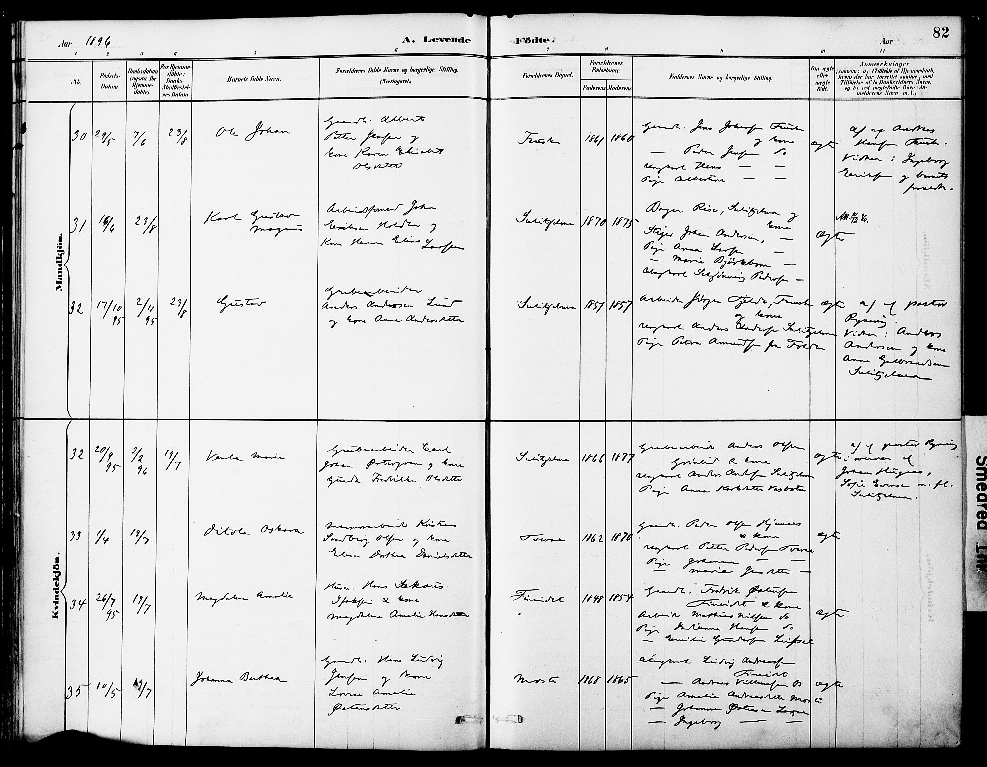 Ministerialprotokoller, klokkerbøker og fødselsregistre - Nordland, AV/SAT-A-1459/849/L0690: Parish register (official) no. 849A02, 1890-1897, p. 82