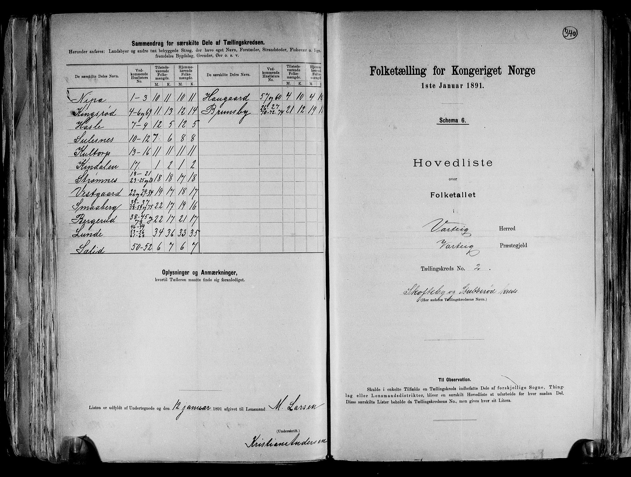 RA, 1891 census for 0114 Varteig, 1891, p. 7