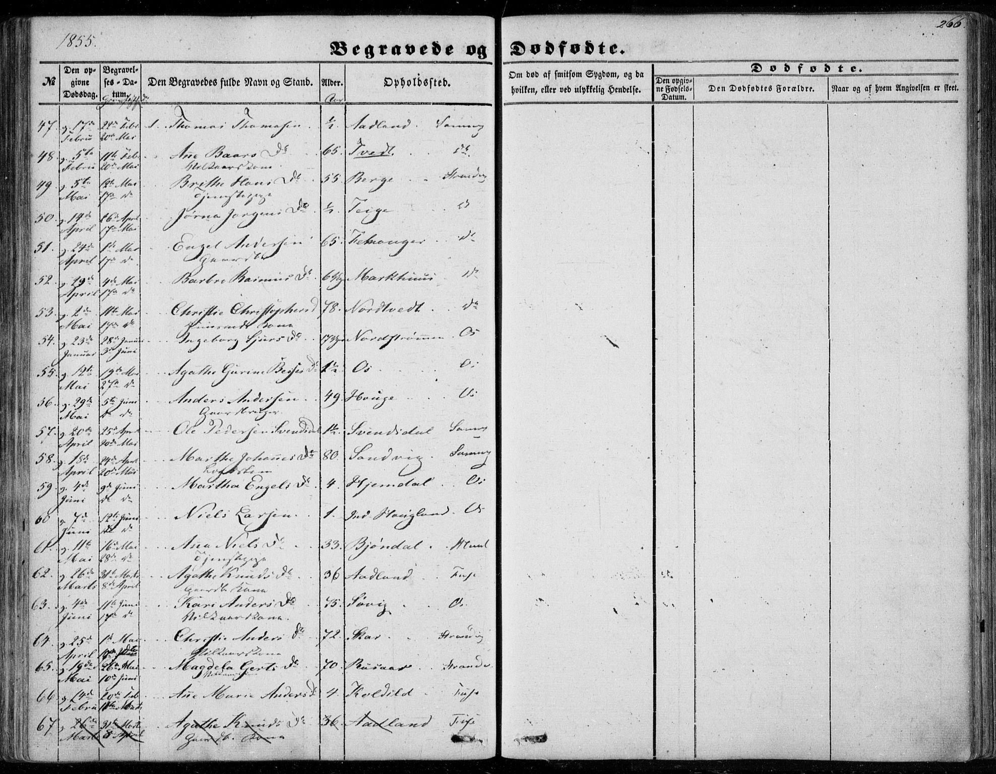 Os sokneprestembete, AV/SAB-A-99929: Parish register (official) no. A 16, 1851-1859, p. 266