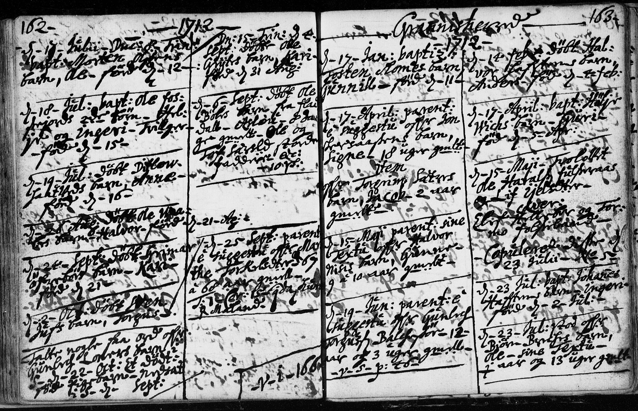 Hjartdal kirkebøker, SAKO/A-270/F/Fa/L0001: Parish register (official) no. I 1, 1685-1714, p. 162-163