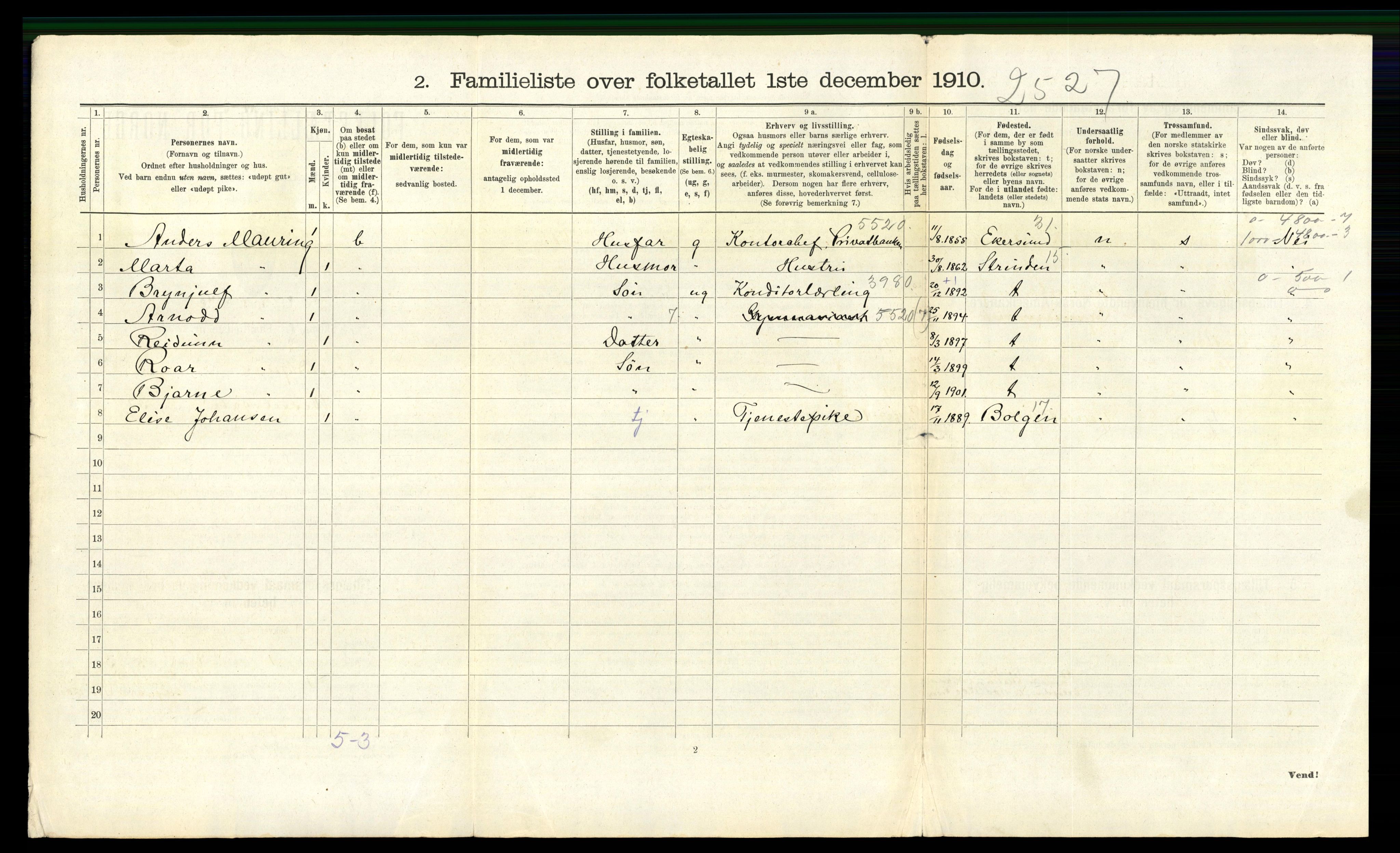 RA, 1910 census for Trondheim, 1910, p. 21378