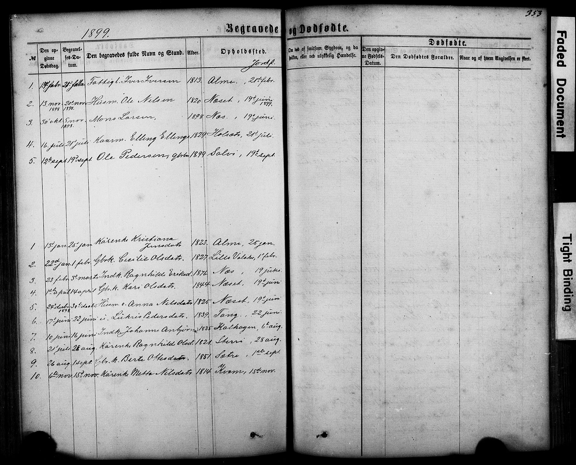 Hafslo sokneprestembete, SAB/A-80301/H/Hab/Haba/L0001: Parish register (copy) no. A 1, 1866-1908, p. 353