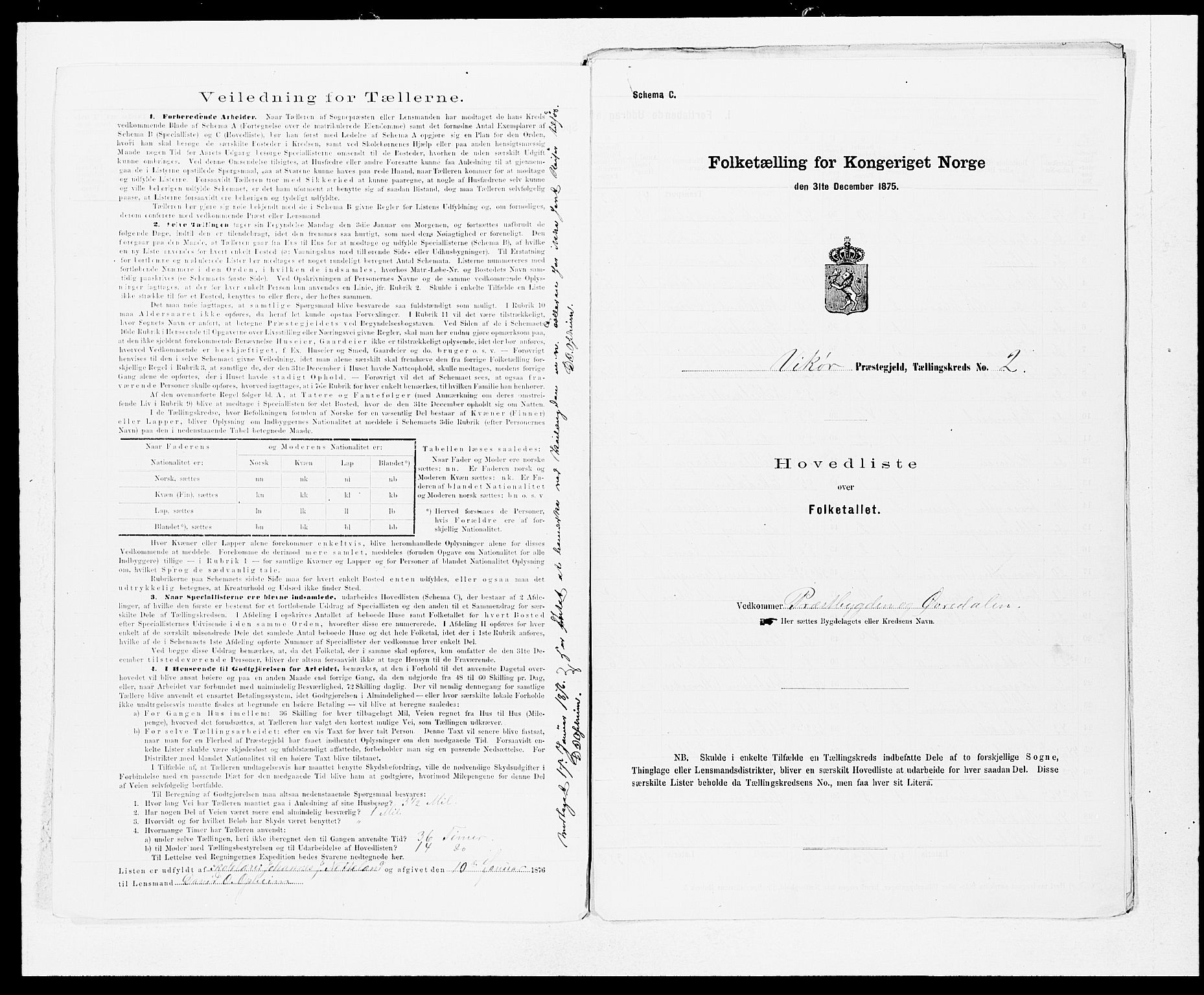 SAB, 1875 census for 1238P Vikør, 1875, p. 4