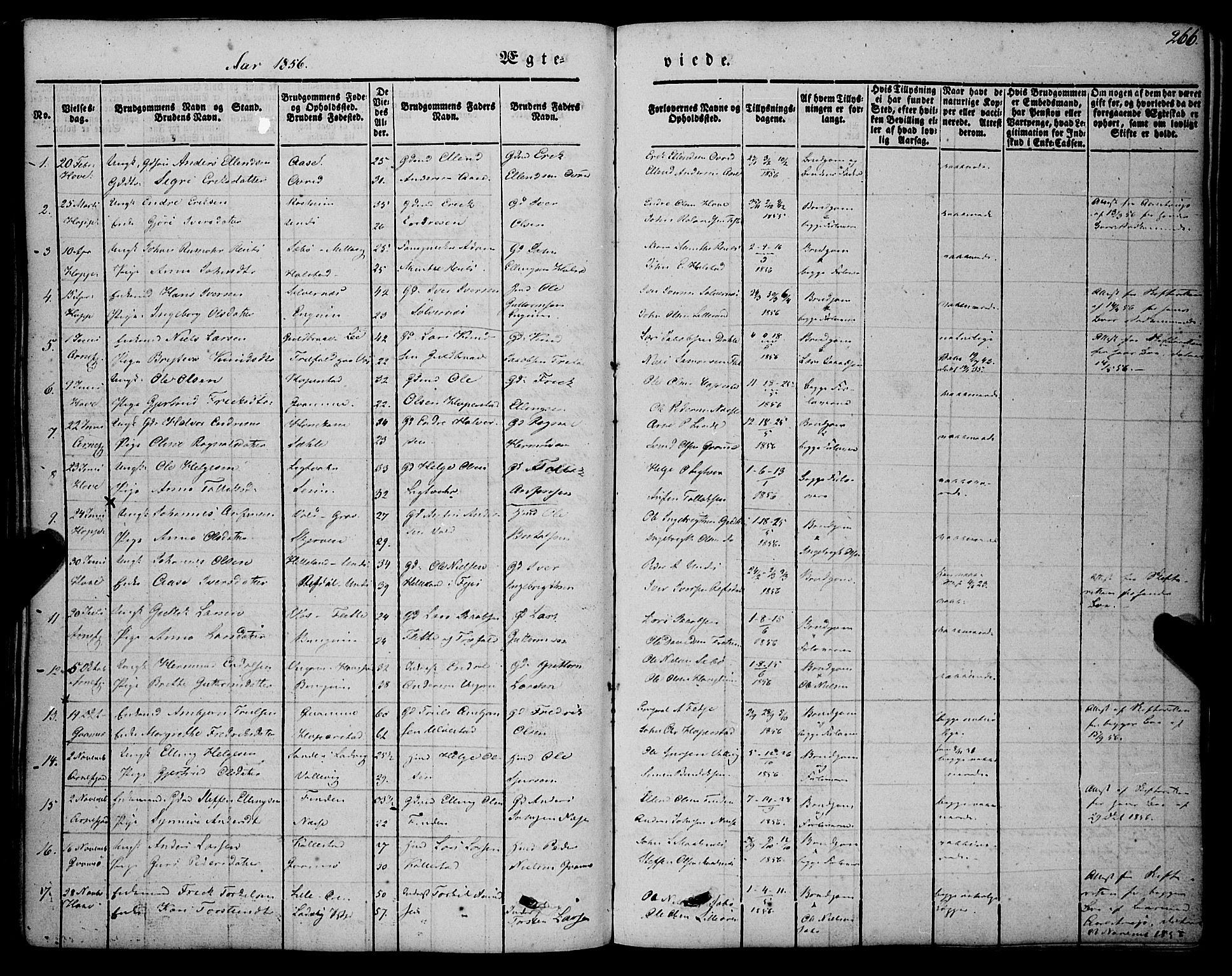 Vik sokneprestembete, SAB/A-81501: Parish register (official) no. A 8, 1846-1865, p. 266
