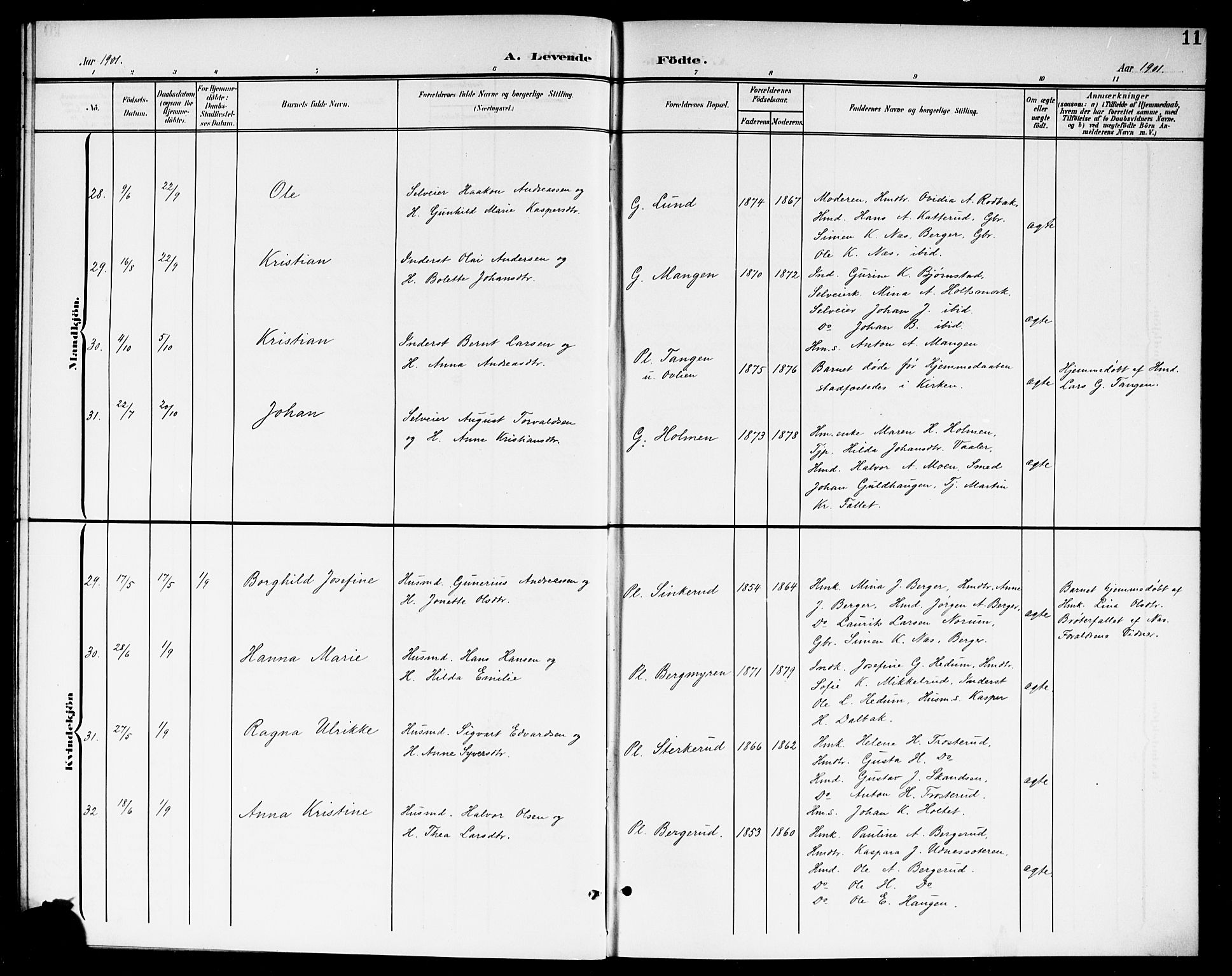 Aurskog prestekontor Kirkebøker, AV/SAO-A-10304a/G/Ga/L0004: Parish register (copy) no. I 4, 1901-1921, p. 11