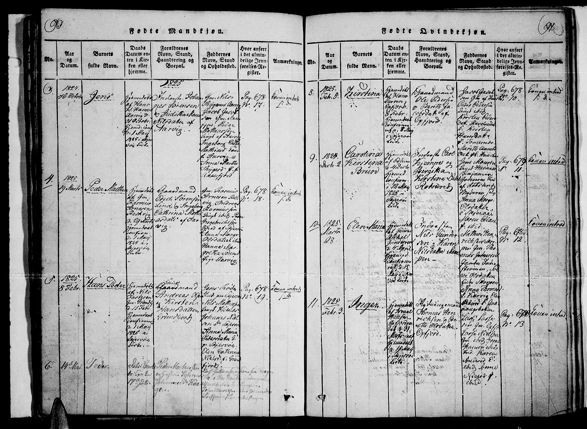 Skjervøy sokneprestkontor, SATØ/S-1300/H/Ha/Haa/L0004kirke: Parish register (official) no. 4, 1820-1838, p. 90-91