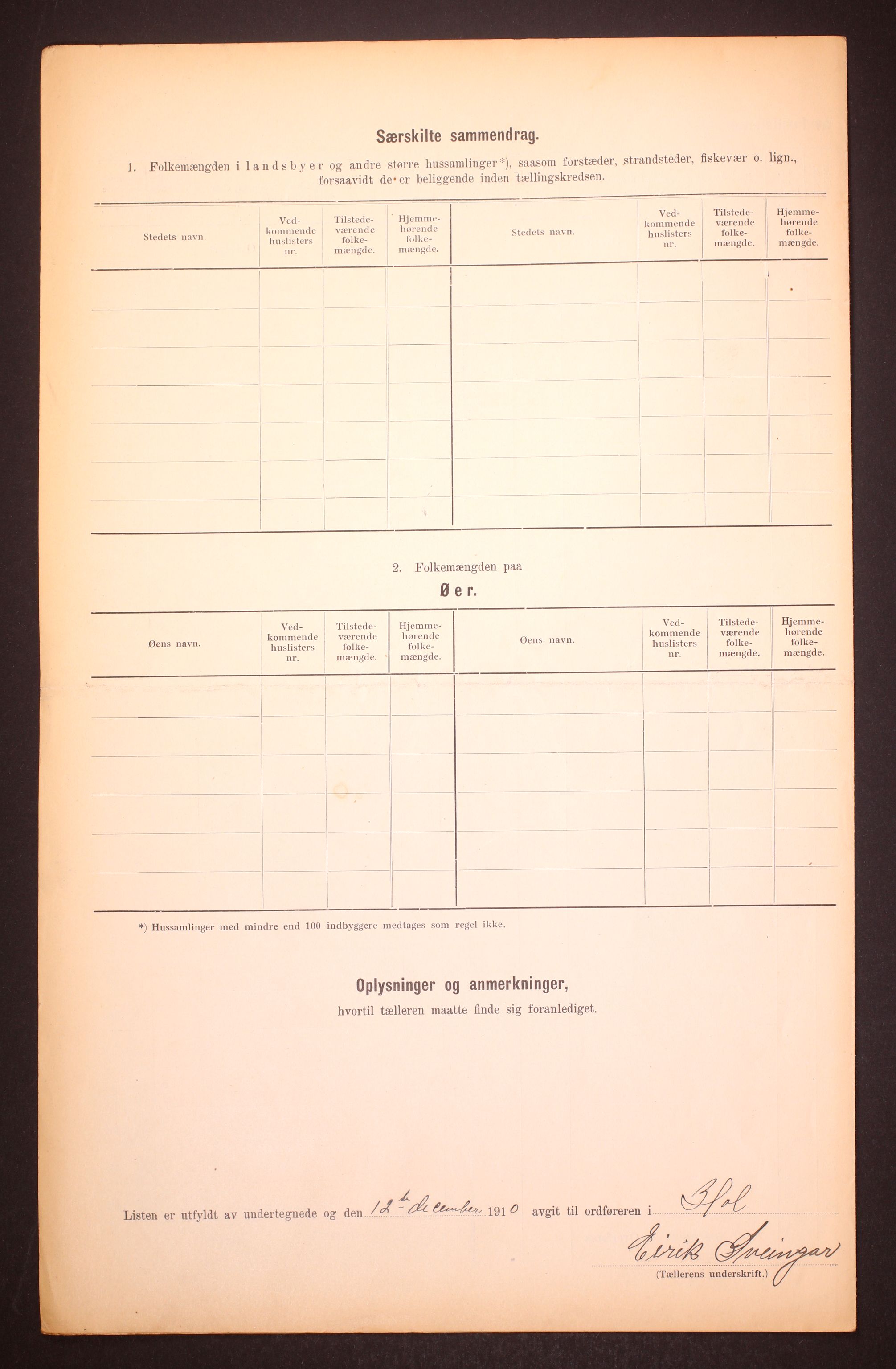 RA, 1910 census for Hol, 1910, p. 33