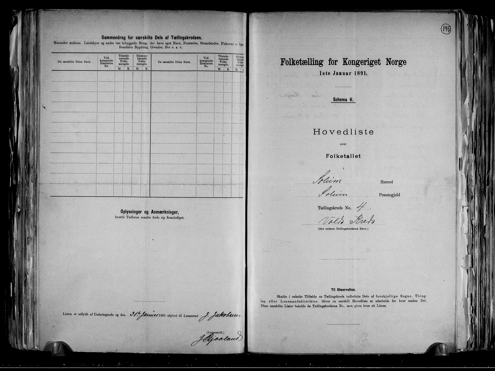RA, 1891 census for 0818 Solum, 1891, p. 10