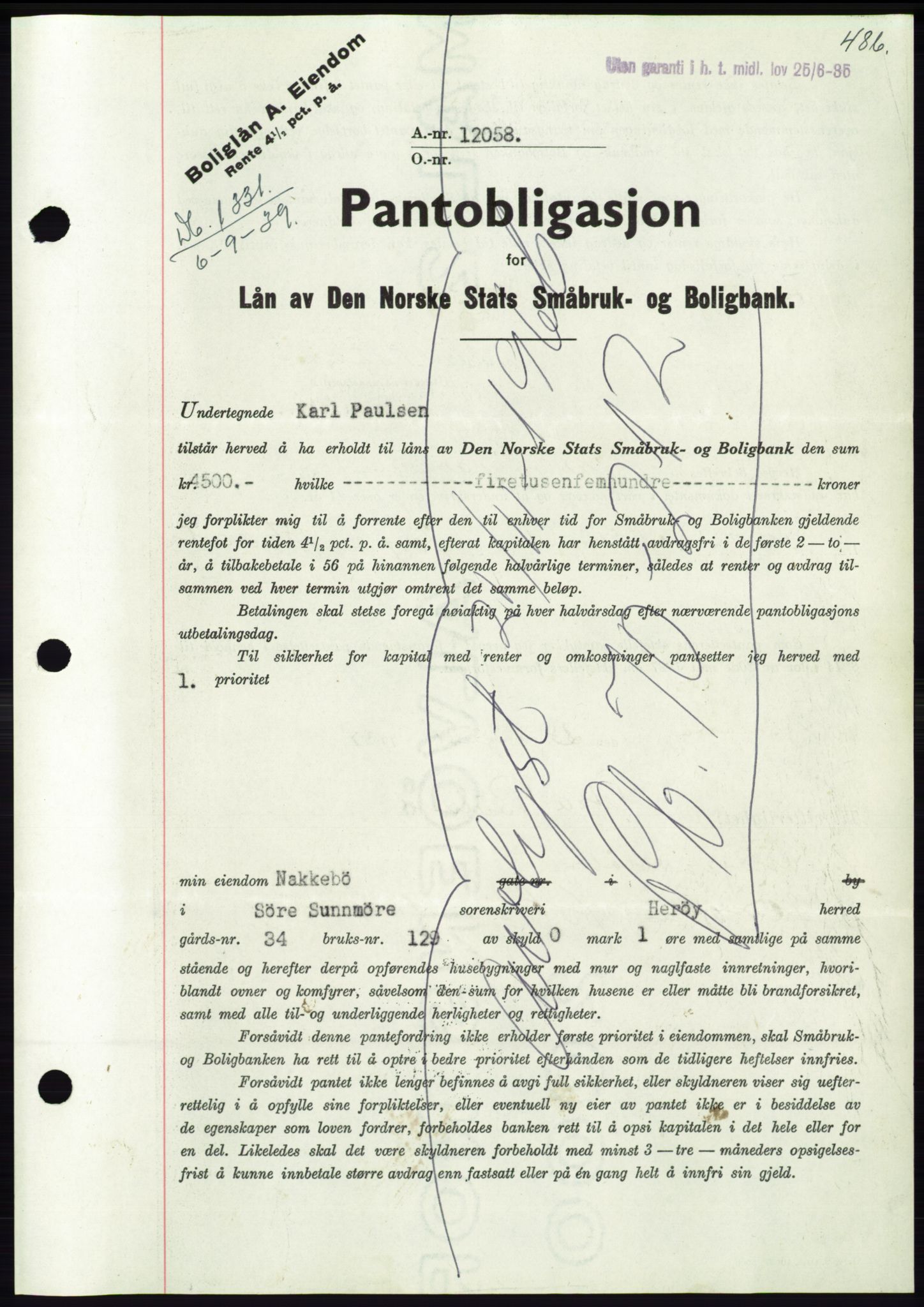 Søre Sunnmøre sorenskriveri, AV/SAT-A-4122/1/2/2C/L0068: Mortgage book no. 62, 1939-1939, Diary no: : 1331/1939