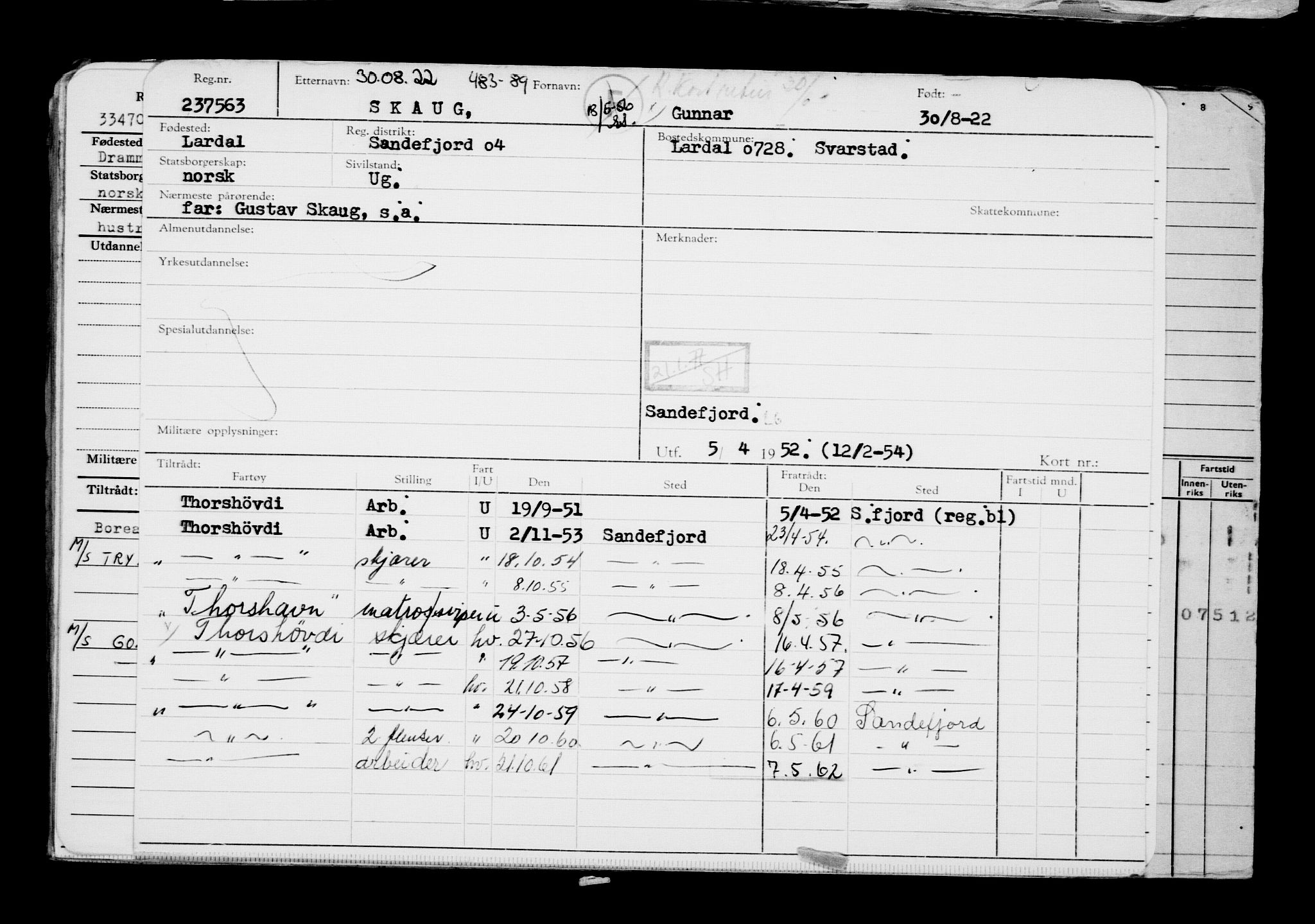 Direktoratet for sjømenn, AV/RA-S-3545/G/Gb/L0210: Hovedkort, 1922, p. 235