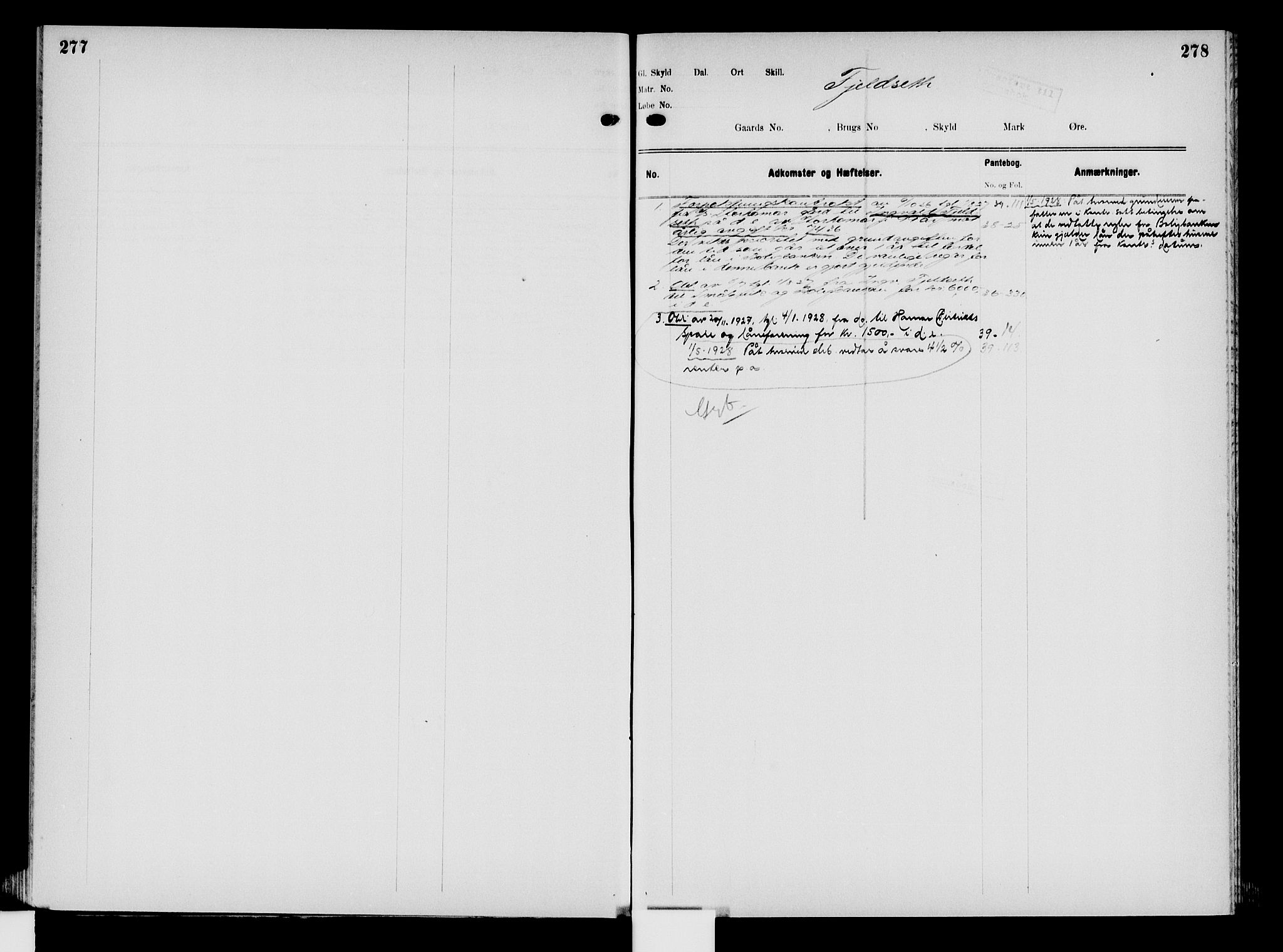 Nord-Hedmark sorenskriveri, SAH/TING-012/H/Ha/Had/Hade/L0008: Mortgage register no. 4.8, 1923-1940, p. 277-278