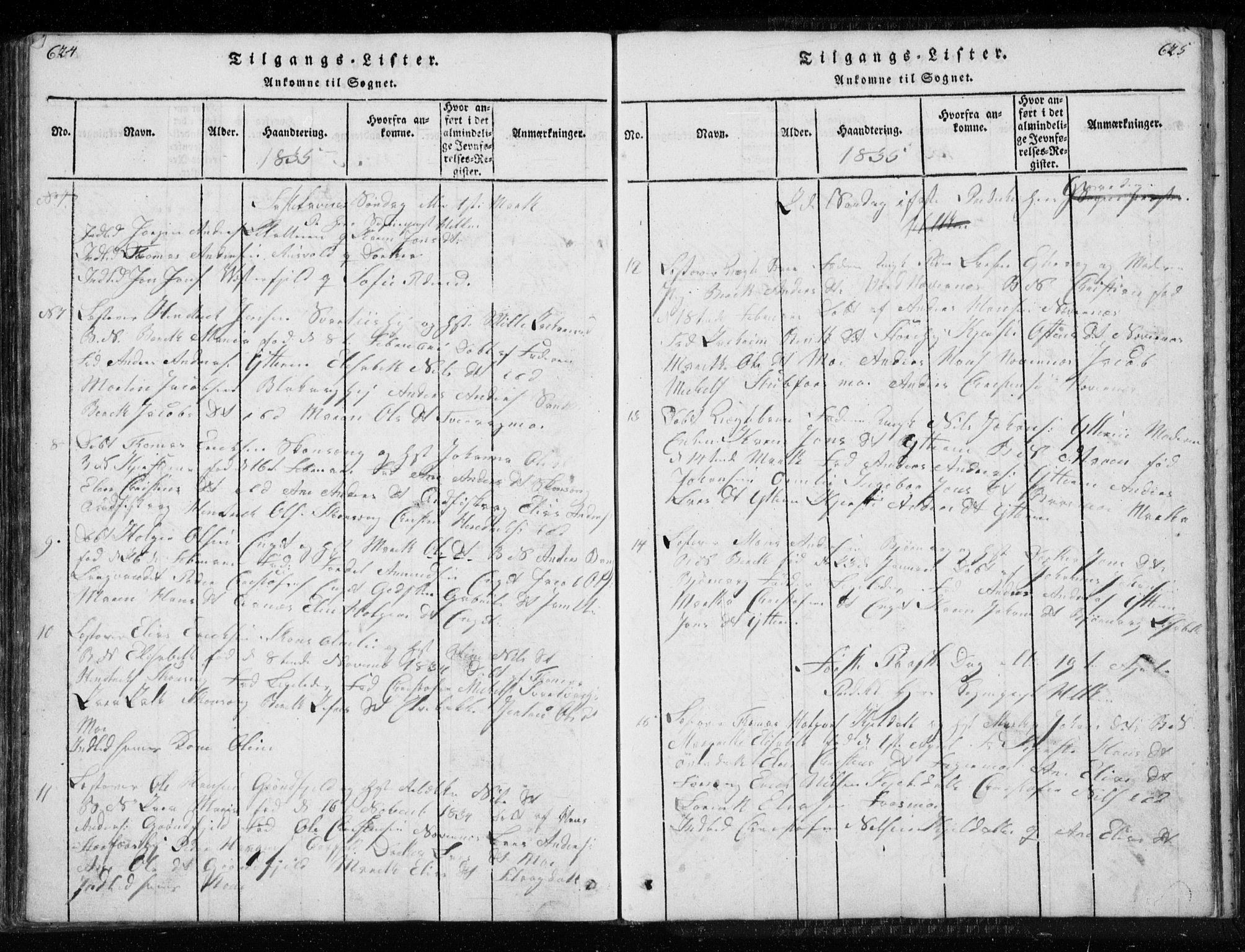 Ministerialprotokoller, klokkerbøker og fødselsregistre - Nordland, AV/SAT-A-1459/827/L0412: Parish register (copy) no. 827C01, 1820-1841, p. 624-625