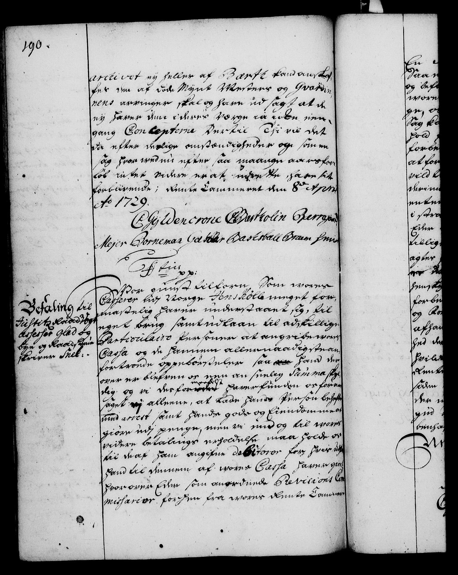 Rentekammeret, Kammerkanselliet, RA/EA-3111/G/Gg/Gga/L0003: Norsk ekspedisjonsprotokoll med register (merket RK 53.3), 1727-1734, p. 190