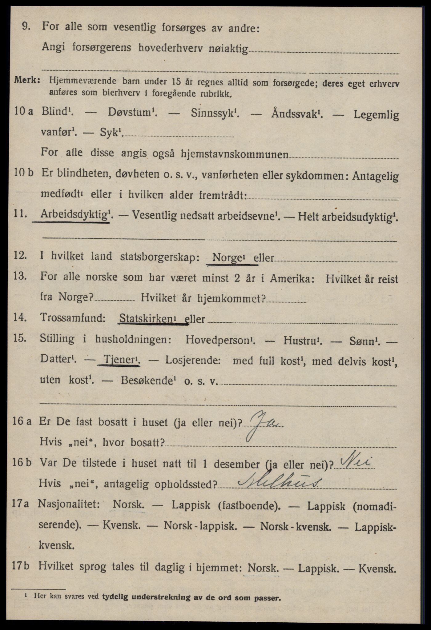 SAT, 1920 census for Hølonda, 1920, p. 416