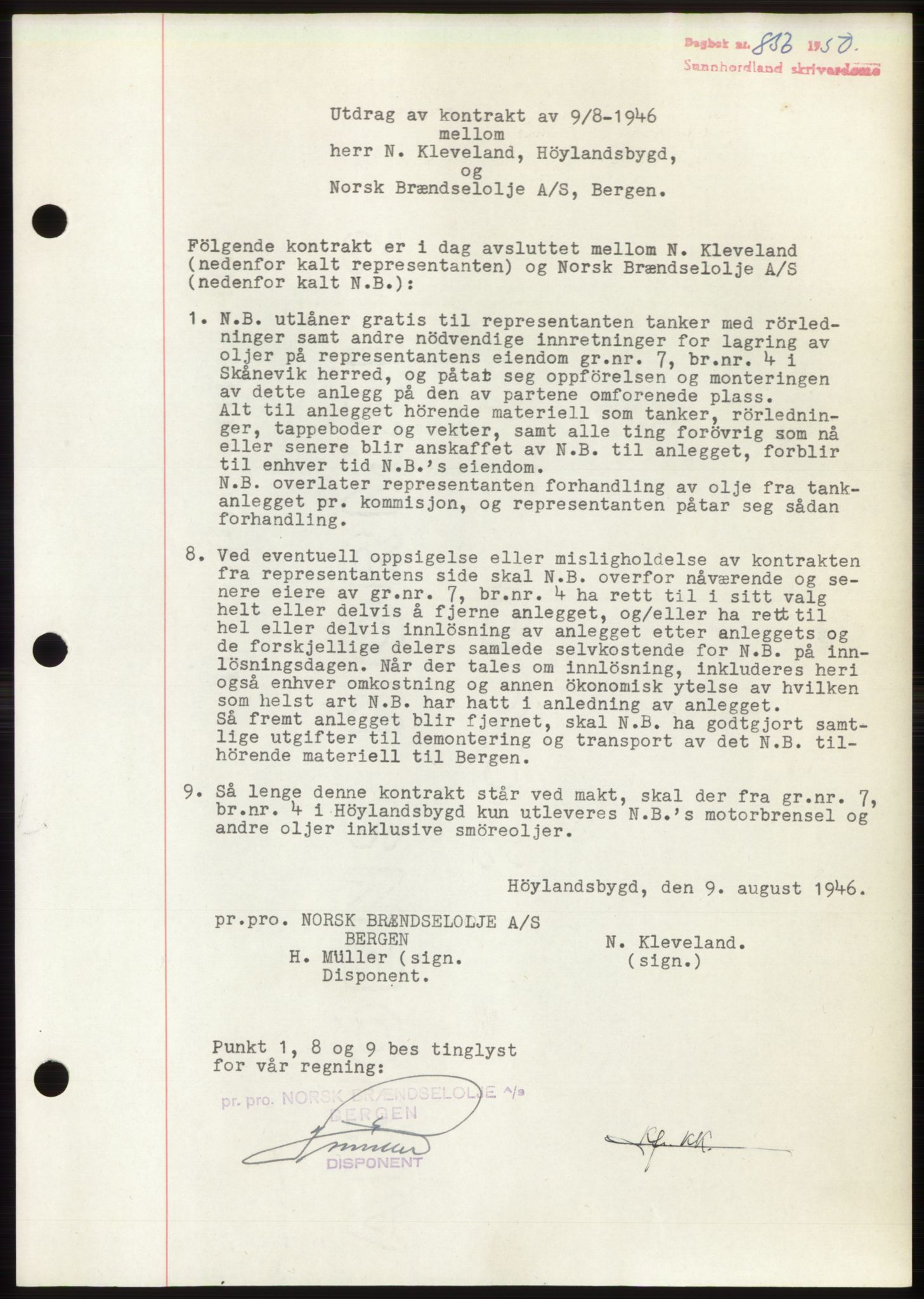Sunnhordland sorenskrivar, AV/SAB-A-2401: Mortgage book no. B75-79, 1948-1950, Diary no: : 853/1950