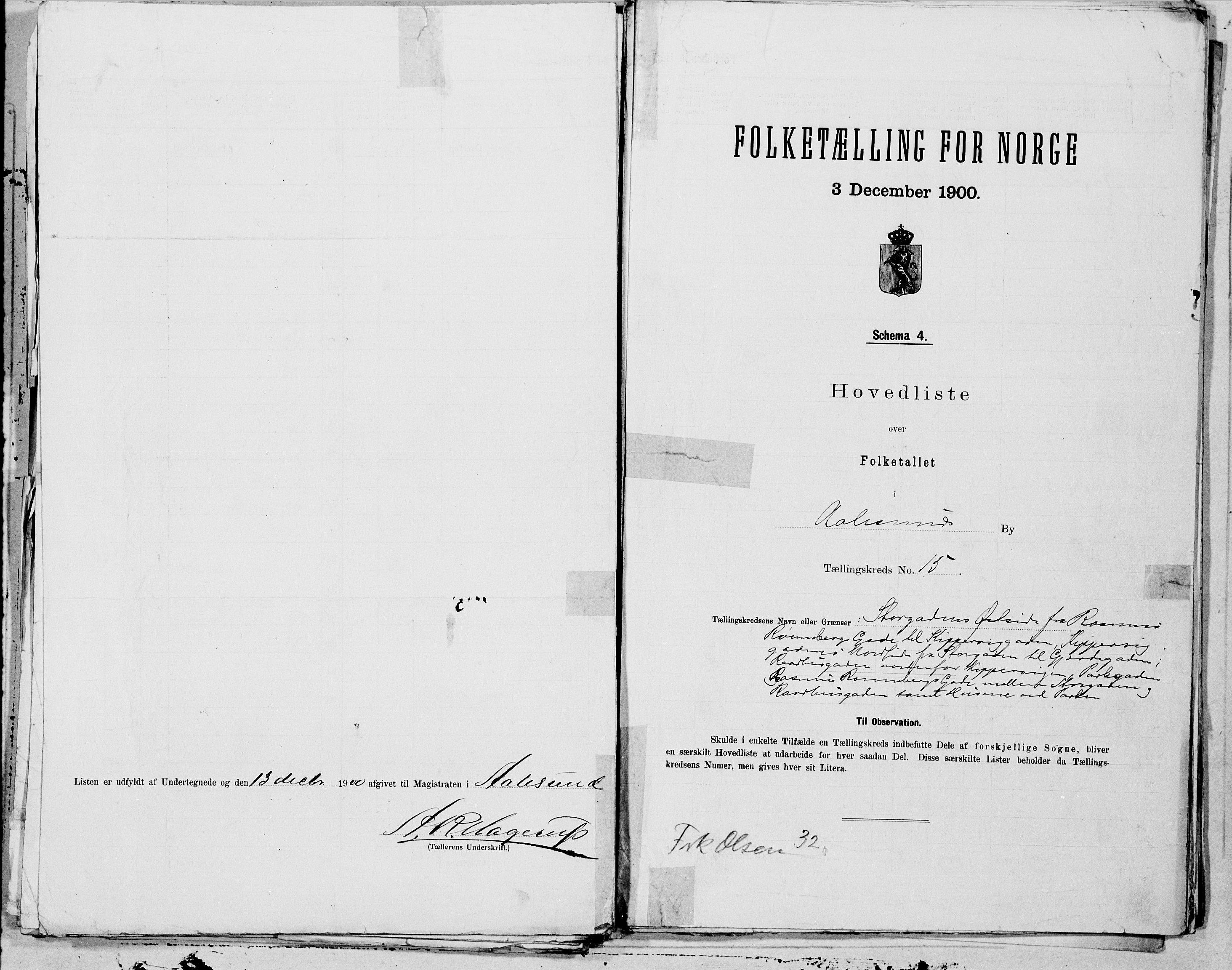 SAT, 1900 census for Ålesund, 1900, p. 30