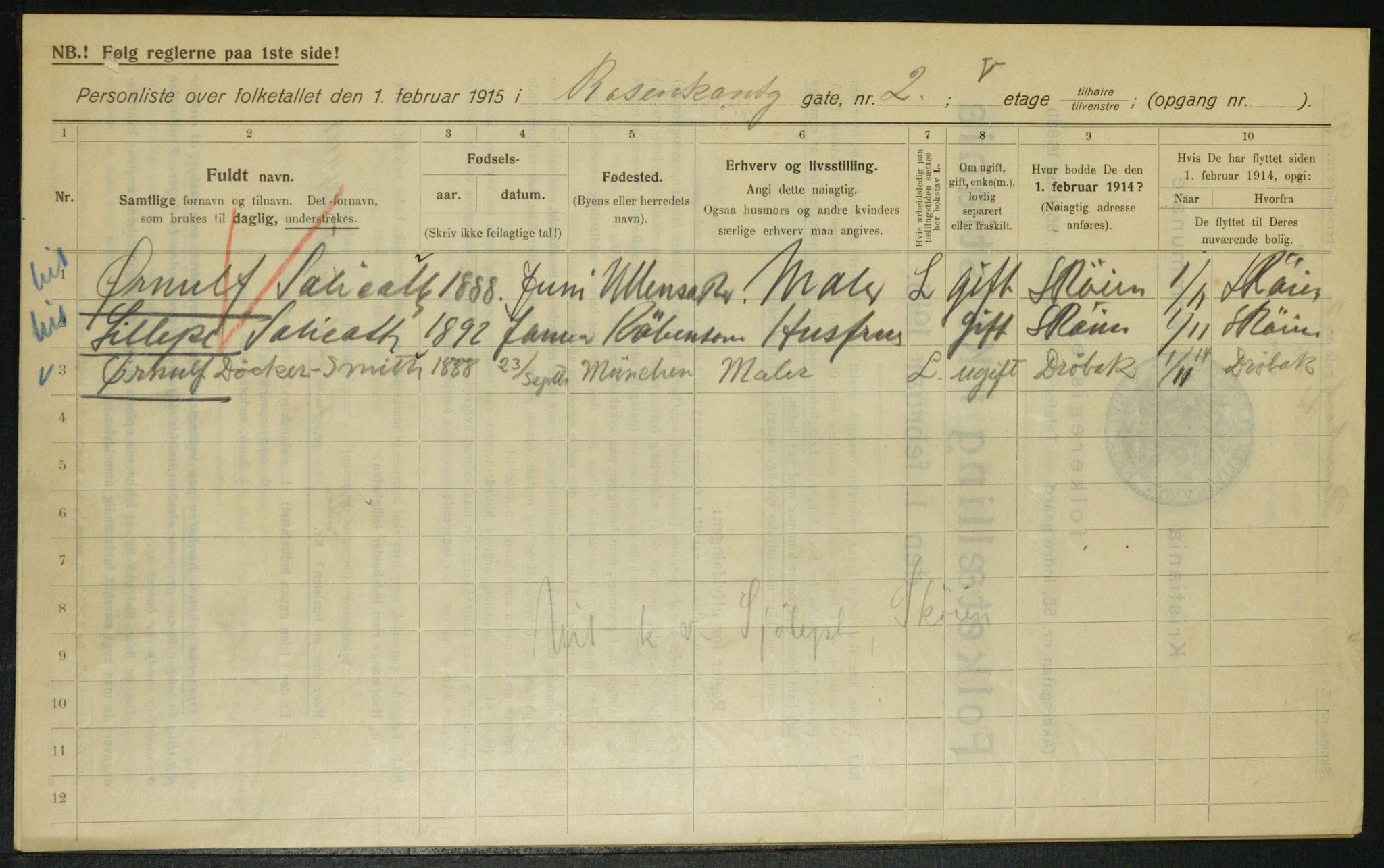 OBA, Municipal Census 1915 for Kristiania, 1915, p. 83510