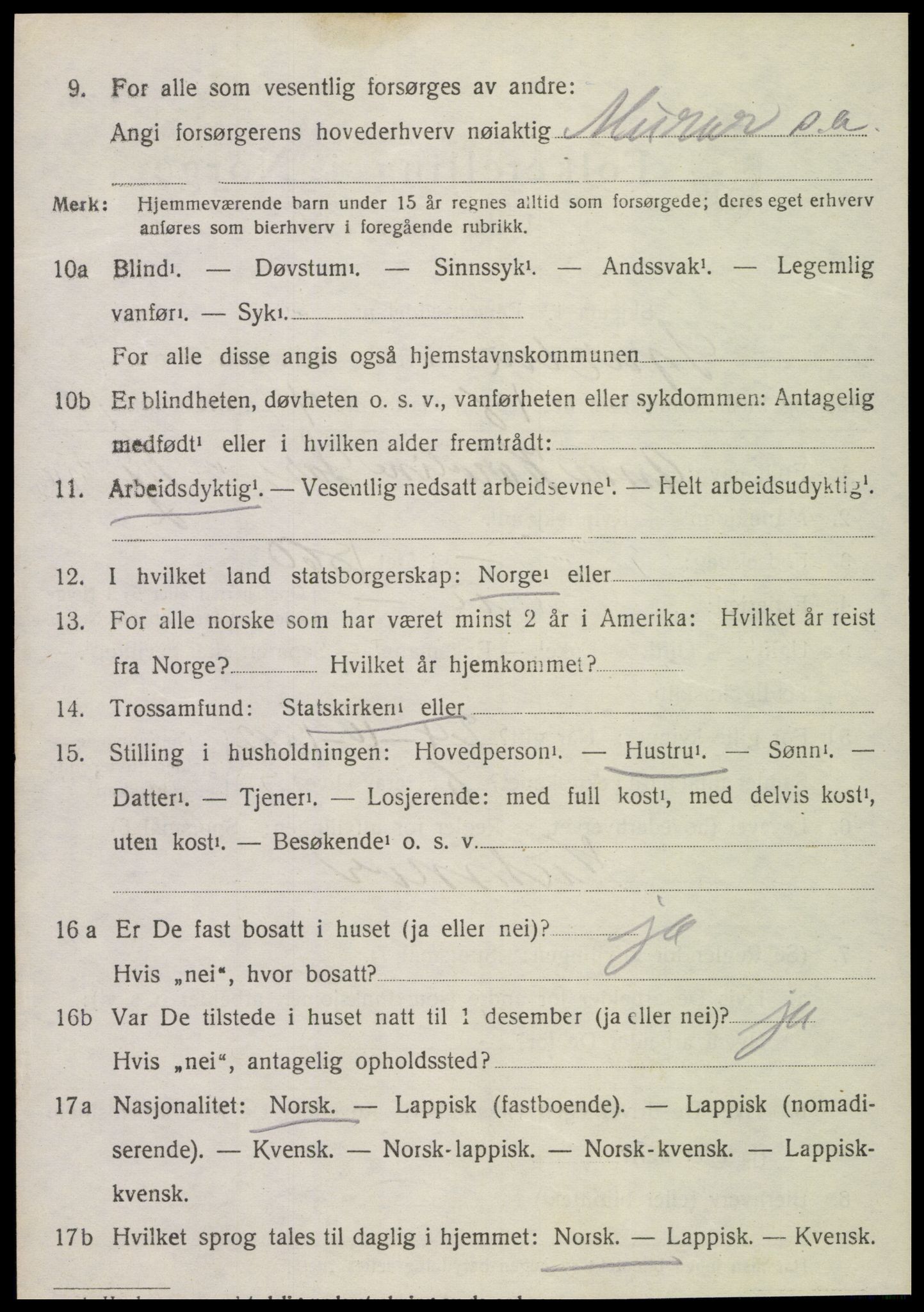 SAT, 1920 census for Sparbu, 1920, p. 5374