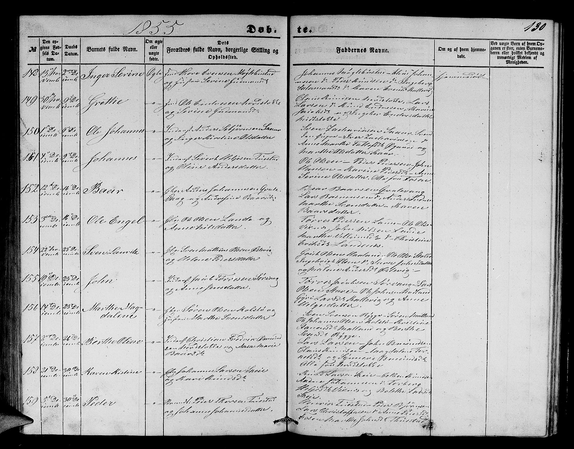 Avaldsnes sokneprestkontor, SAST/A -101851/H/Ha/Hab/L0002: Parish register (copy) no. B 2, 1848-1856, p. 130