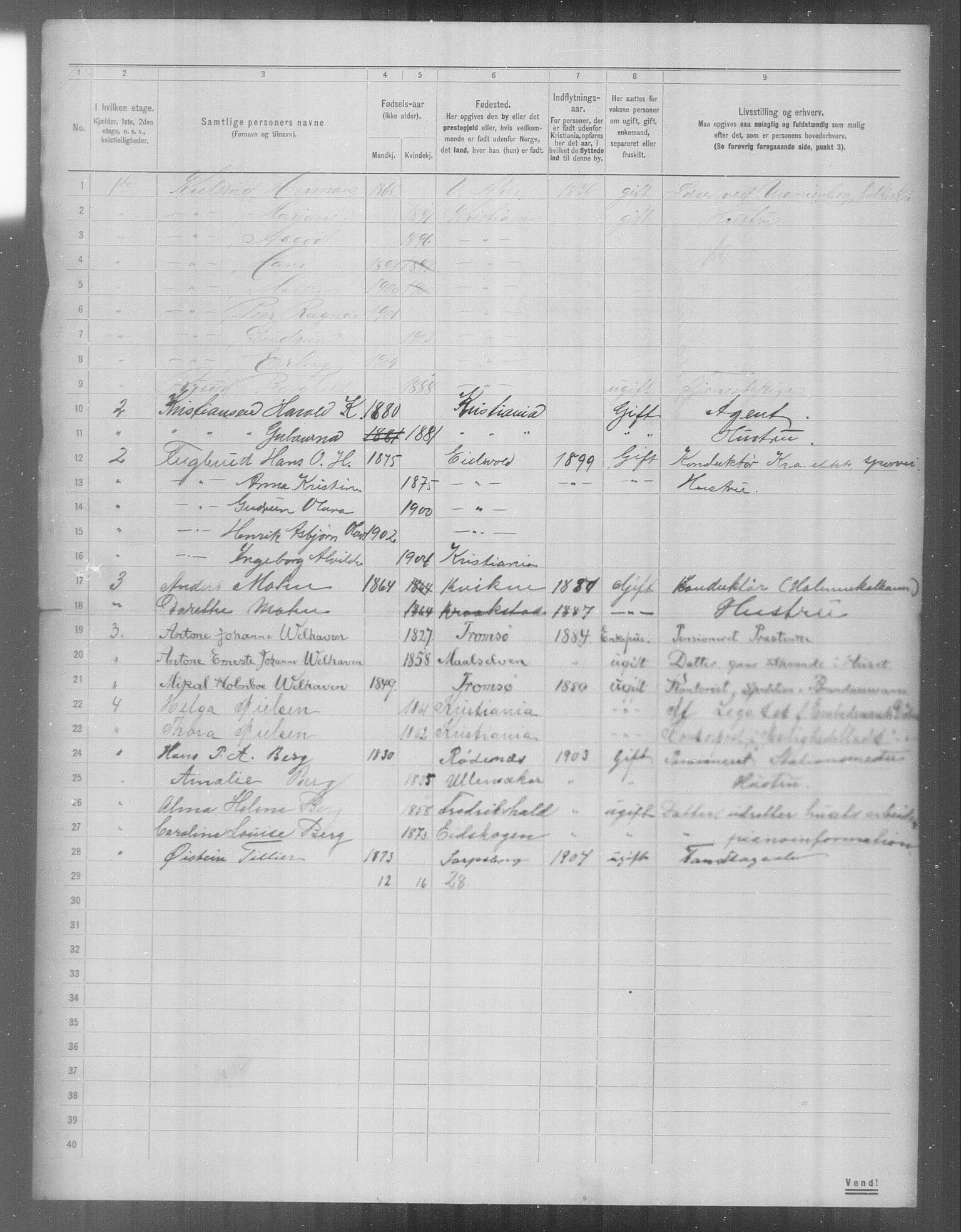 OBA, Municipal Census 1904 for Kristiania, 1904, p. 24523