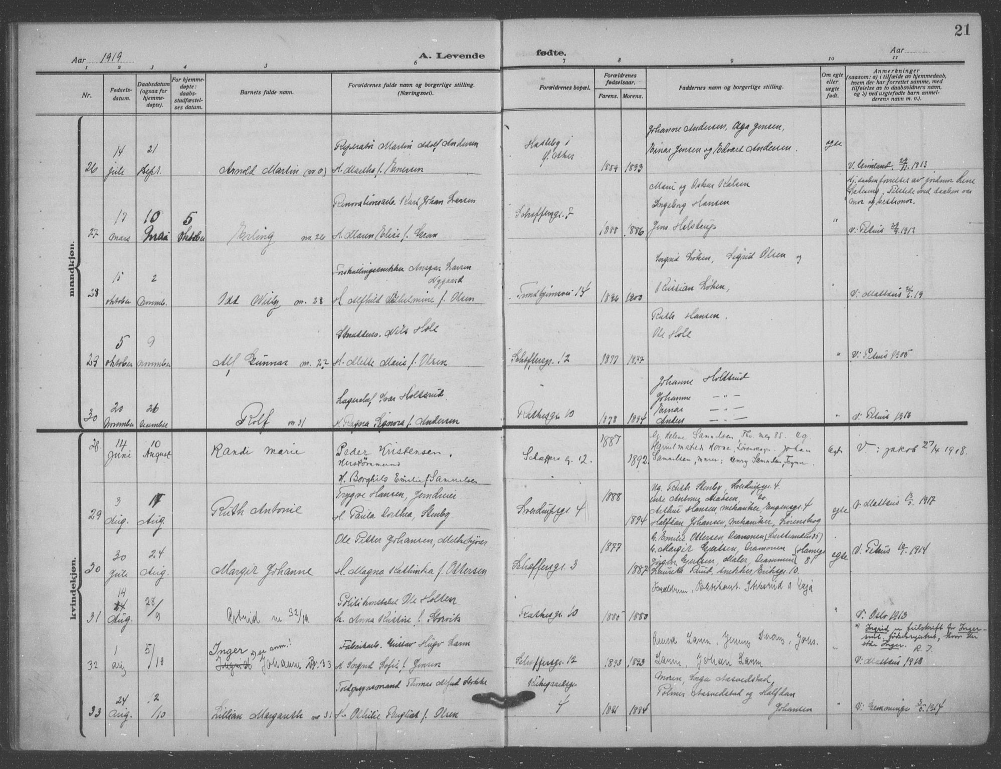 Matteus prestekontor Kirkebøker, SAO/A-10870/F/Fa/L0001: Parish register (official) no. 1, 1917-1938, p. 21