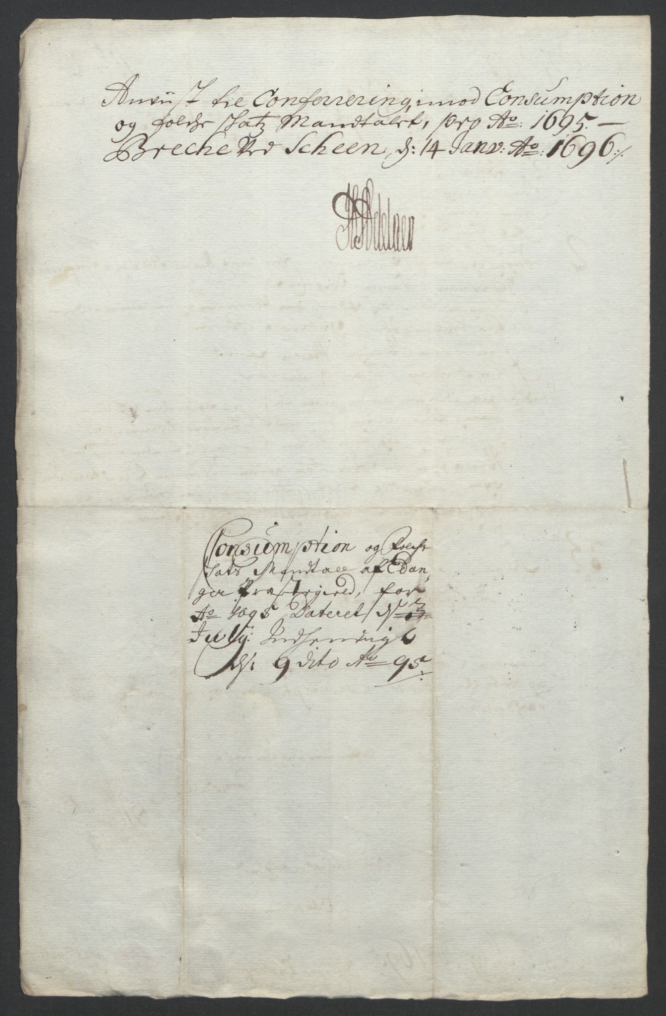 Rentekammeret inntil 1814, Reviderte regnskaper, Fogderegnskap, AV/RA-EA-4092/R36/L2093: Fogderegnskap Øvre og Nedre Telemark og Bamble, 1695, p. 465