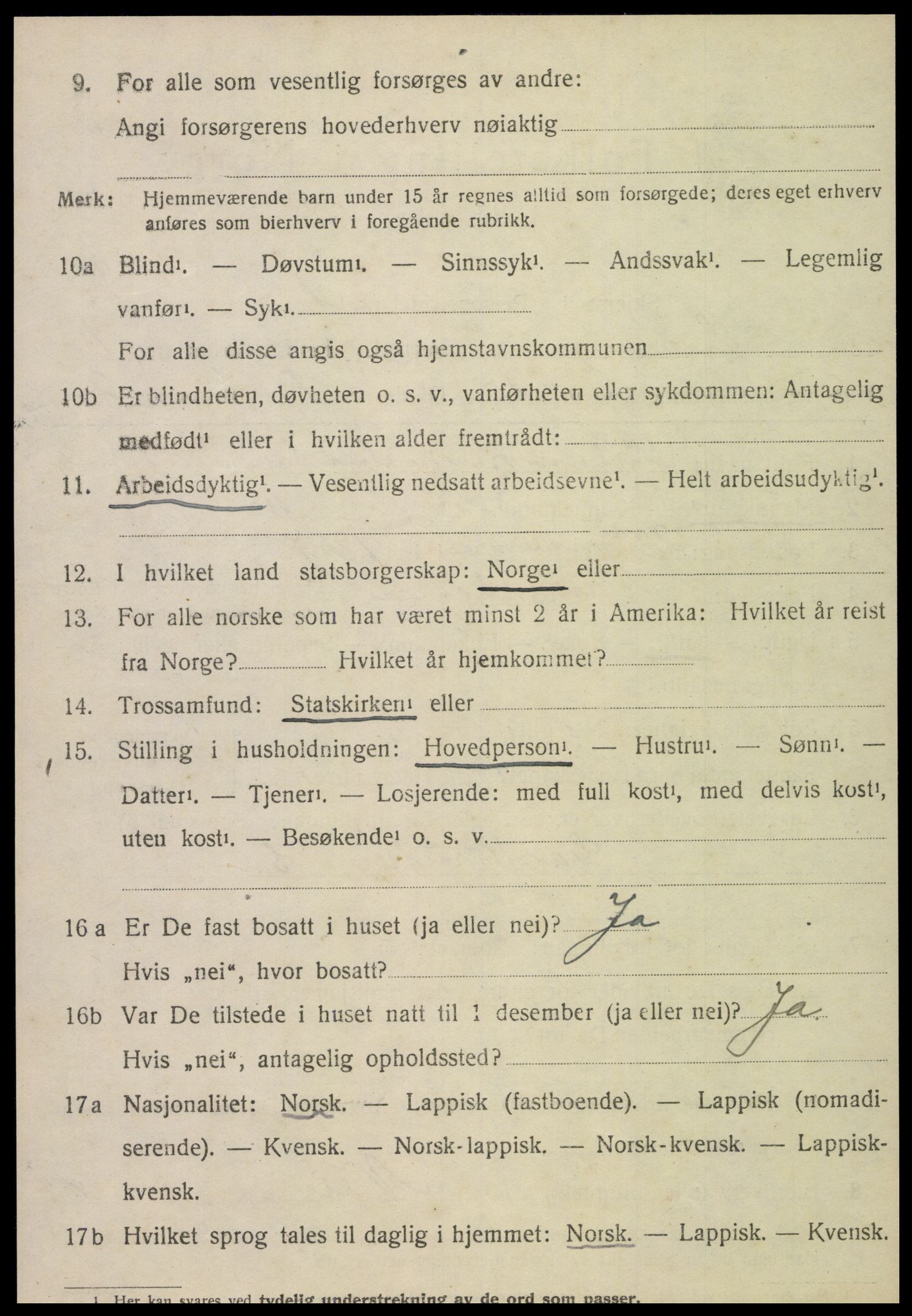 SAT, 1920 census for Snåsa, 1920, p. 1059