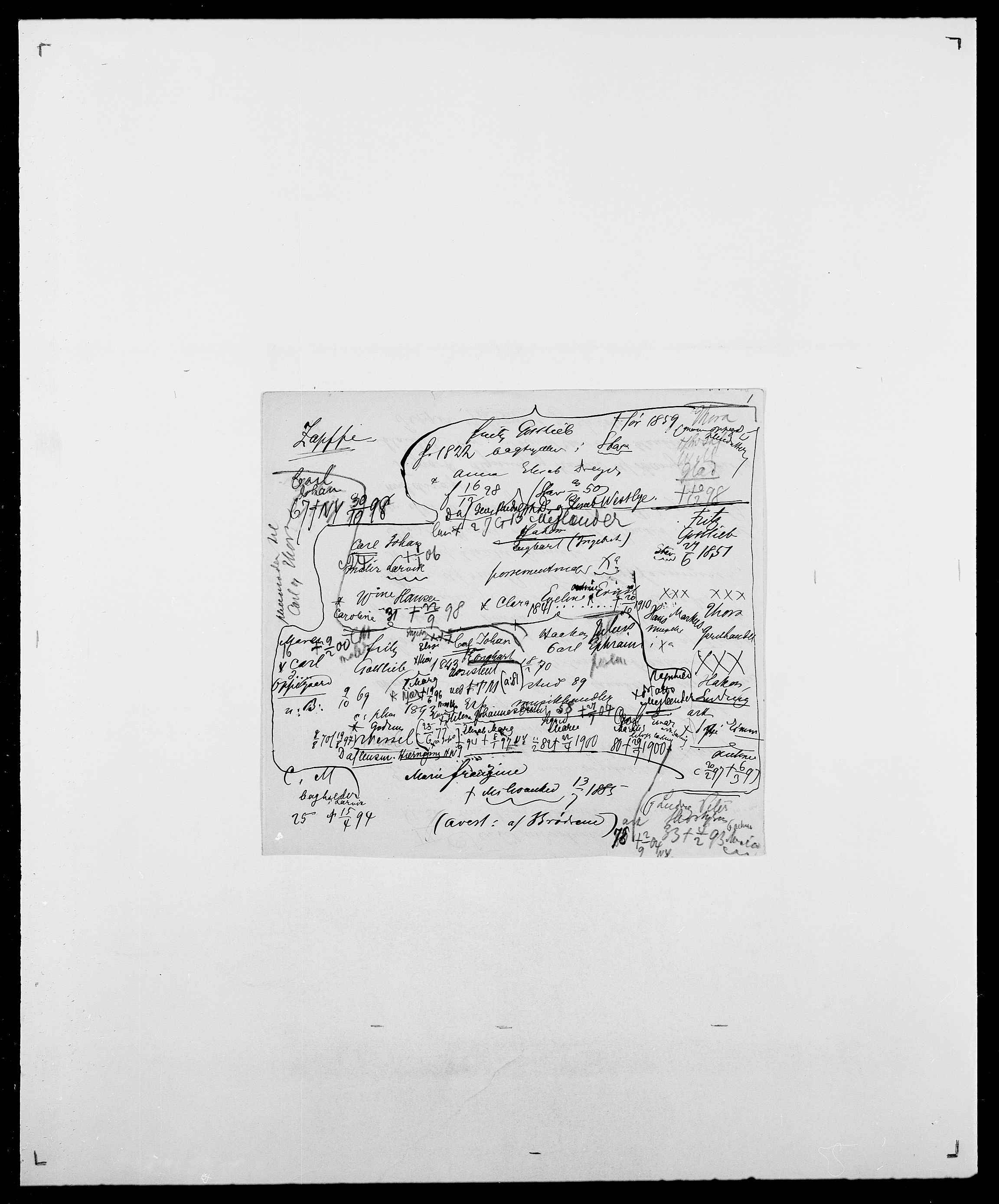 Delgobe, Charles Antoine - samling, AV/SAO-PAO-0038/D/Da/L0043: Wulfsberg - v. Zanten, p. 95