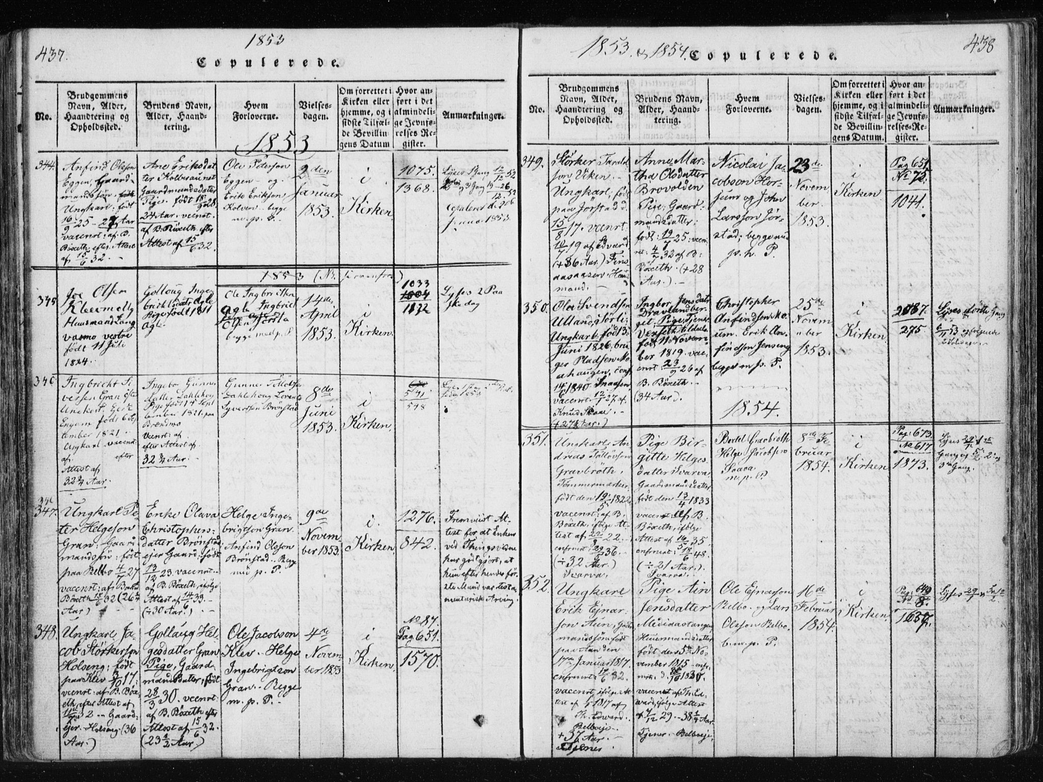 Ministerialprotokoller, klokkerbøker og fødselsregistre - Nord-Trøndelag, SAT/A-1458/749/L0469: Parish register (official) no. 749A03, 1817-1857, p. 437-438