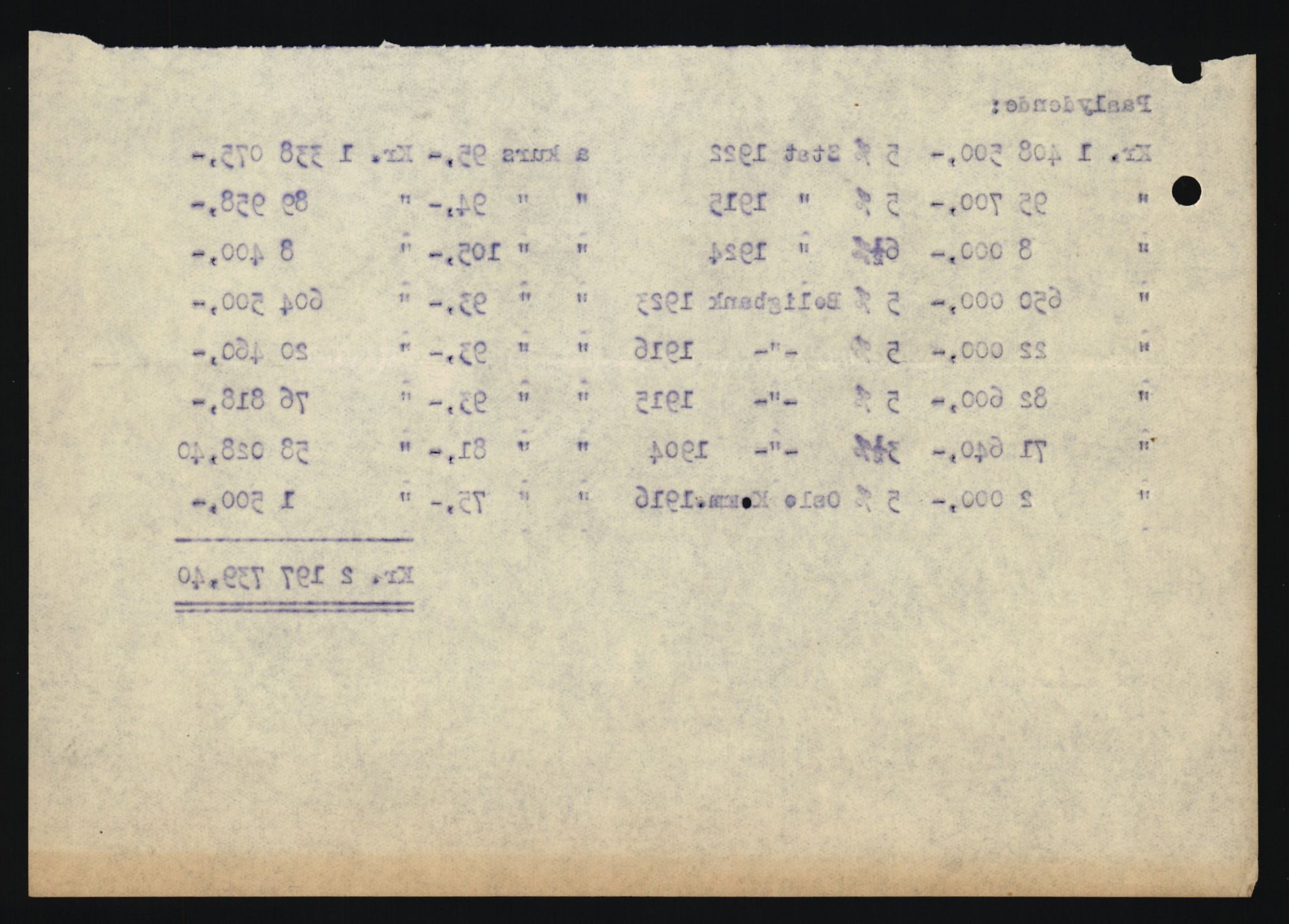 Norges Bank, Statistisk avdeling, AV/RA-S-4063/D/L0172: Sakarkiv, 1920-1954, p. 1031