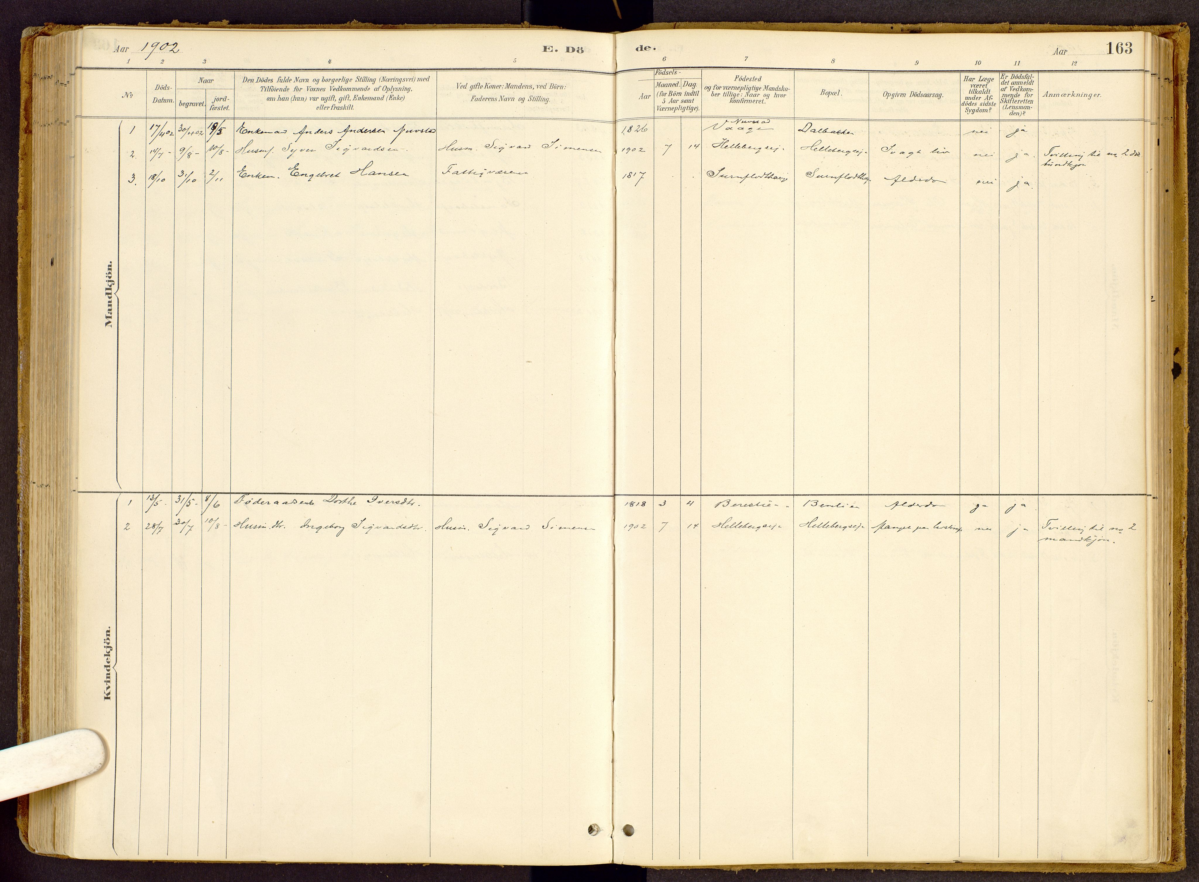Vestre Gausdal prestekontor, SAH/PREST-094/H/Ha/Haa/L0002: Parish register (official) no. 2, 1887-1918, p. 163