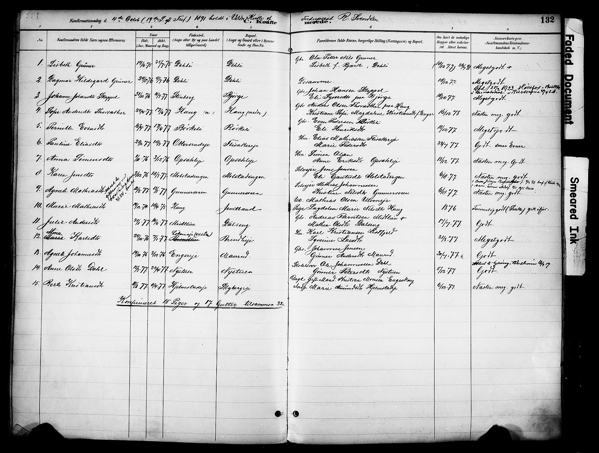 Ringsaker prestekontor, SAH/PREST-014/K/Ka/L0016: Parish register (official) no. 16, 1891-1904, p. 132
