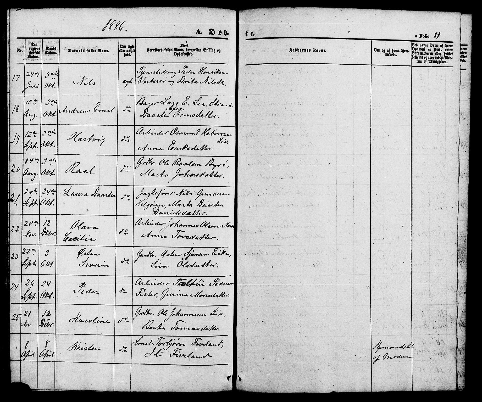 Hjelmeland sokneprestkontor, SAST/A-101843/01/V/L0005: Parish register (copy) no. B 5, 1853-1892, p. 84