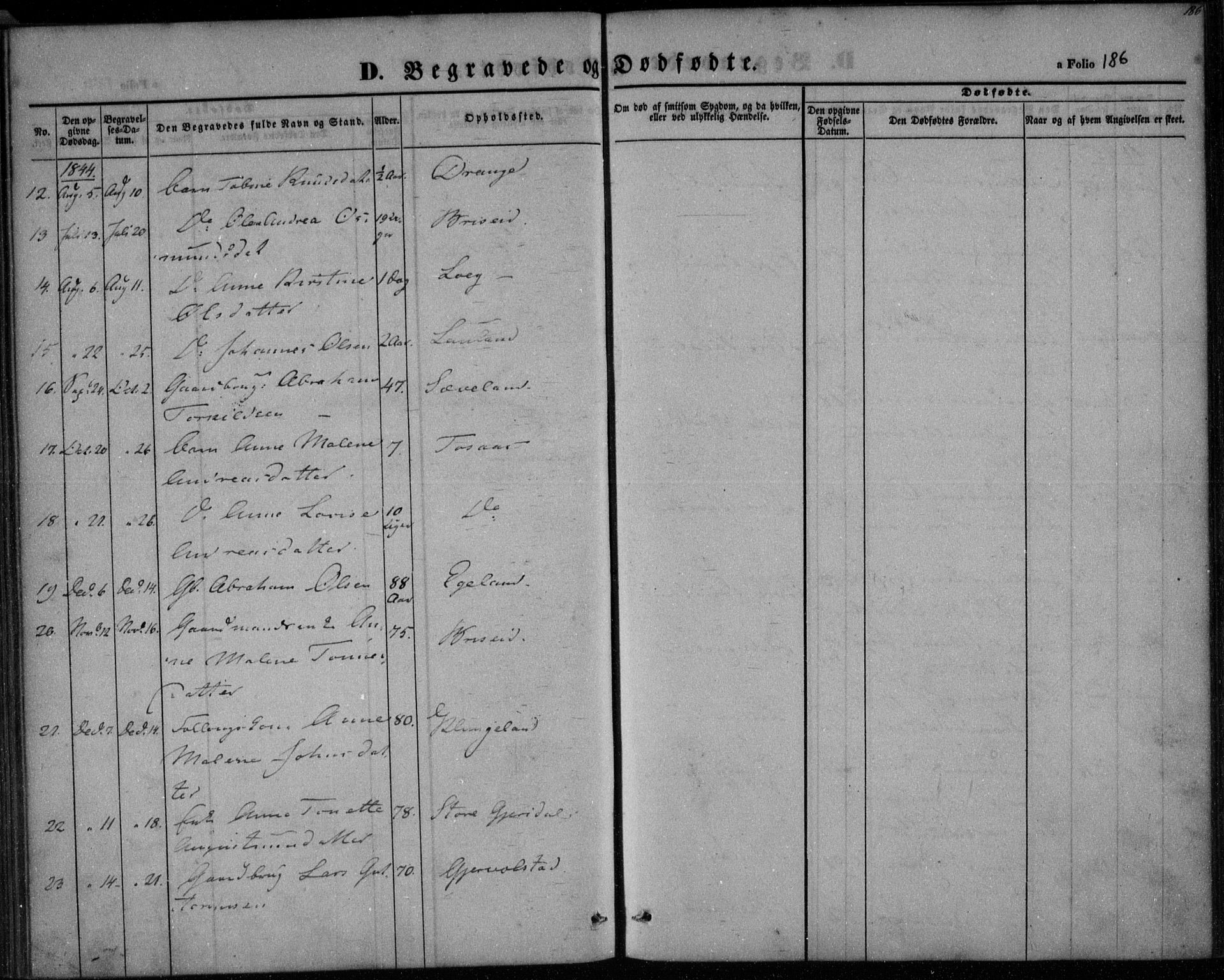 Herad sokneprestkontor, AV/SAK-1111-0018/F/Fa/Faa/L0004: Parish register (official) no. A 4, 1844-1853, p. 186