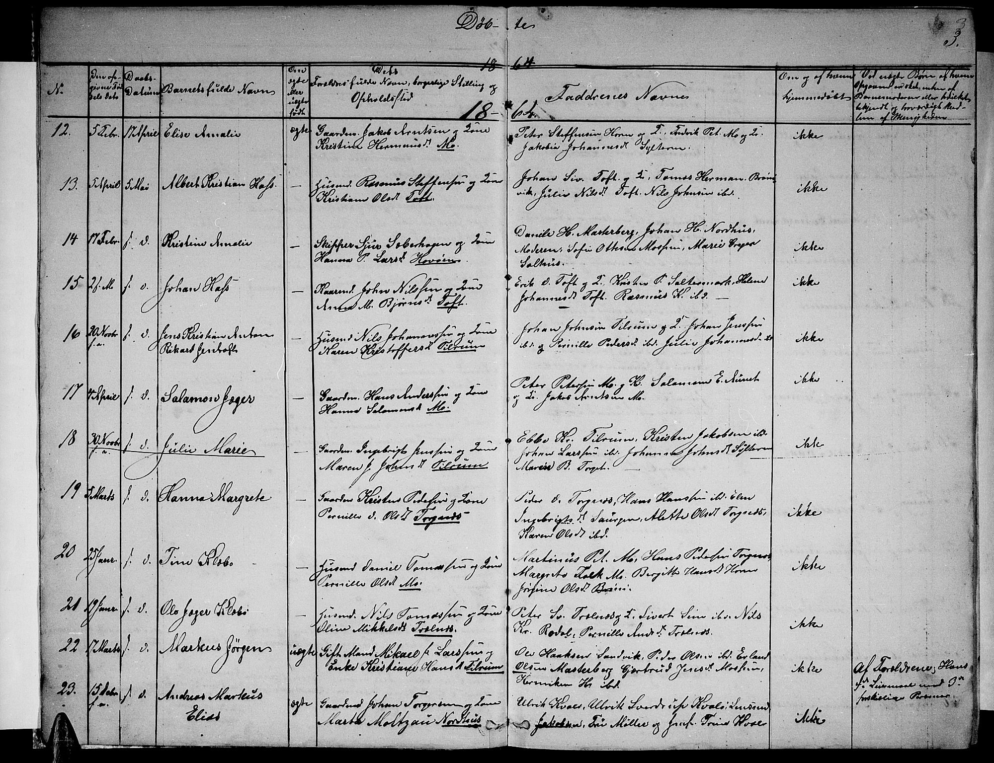 Ministerialprotokoller, klokkerbøker og fødselsregistre - Nordland, SAT/A-1459/813/L0212: Parish register (copy) no. 813C04, 1864-1886, p. 3