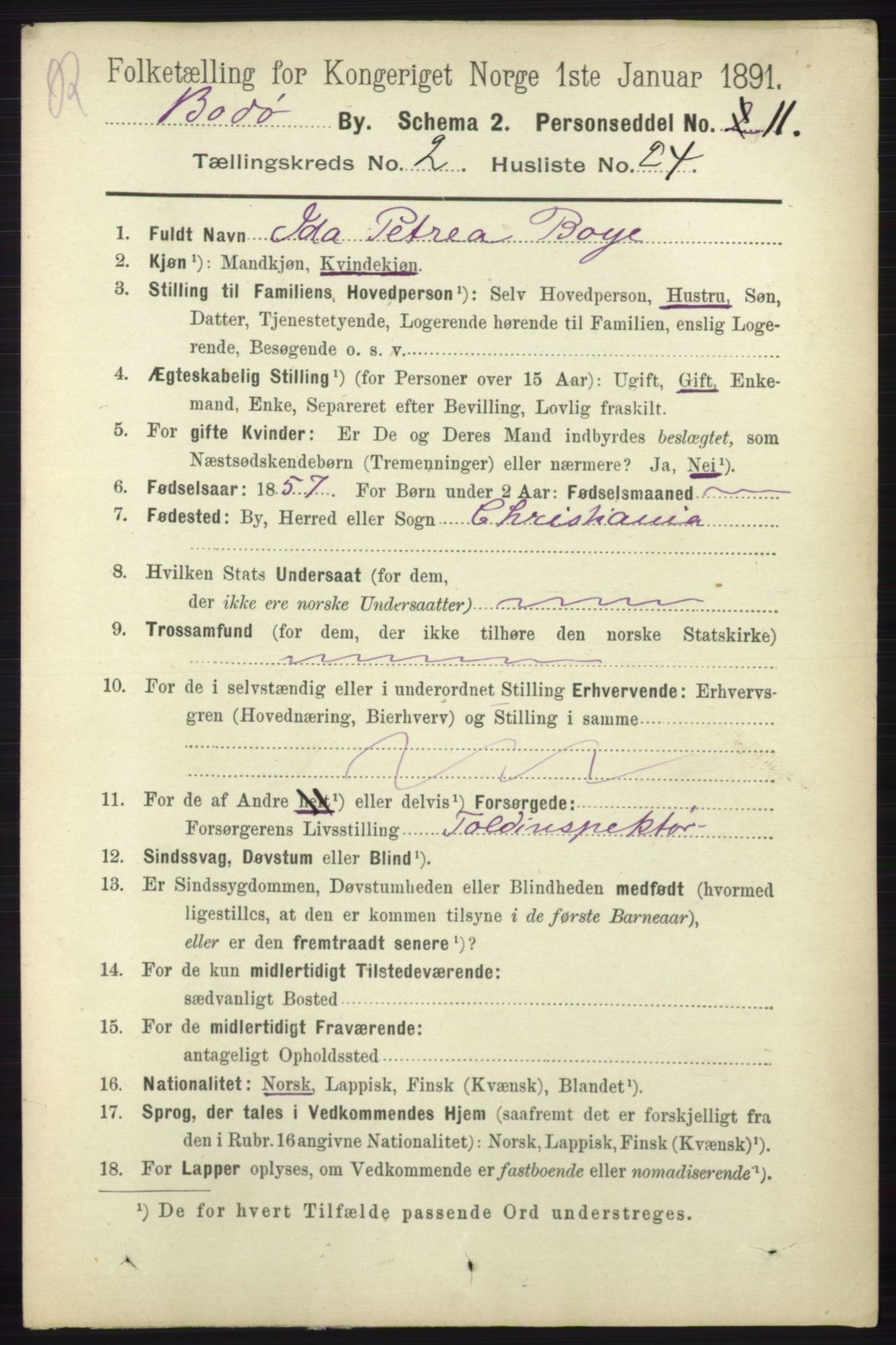 RA, 1891 census for 1804 Bodø, 1891, p. 1336