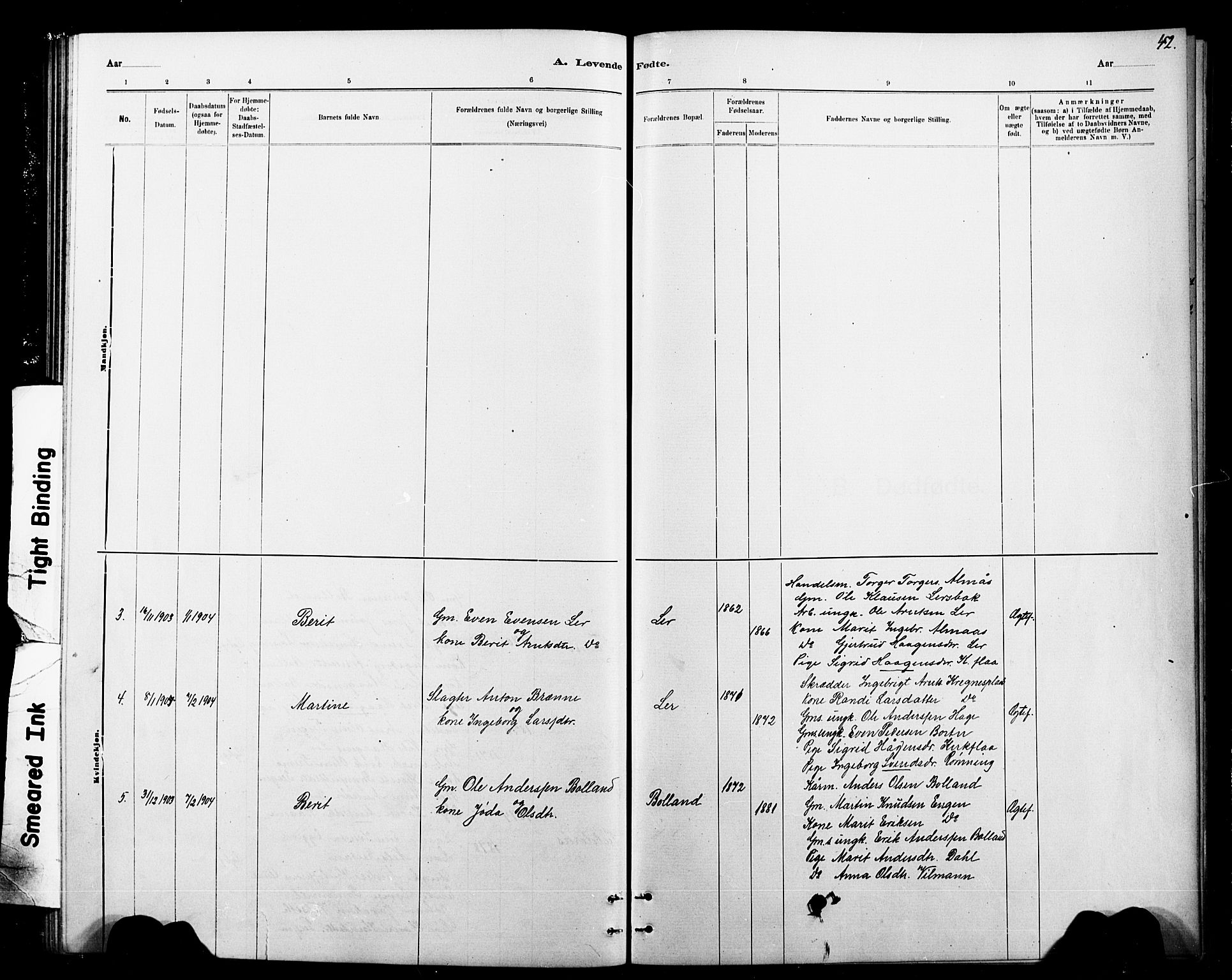 Ministerialprotokoller, klokkerbøker og fødselsregistre - Sør-Trøndelag, AV/SAT-A-1456/693/L1123: Parish register (copy) no. 693C04, 1887-1910, p. 42