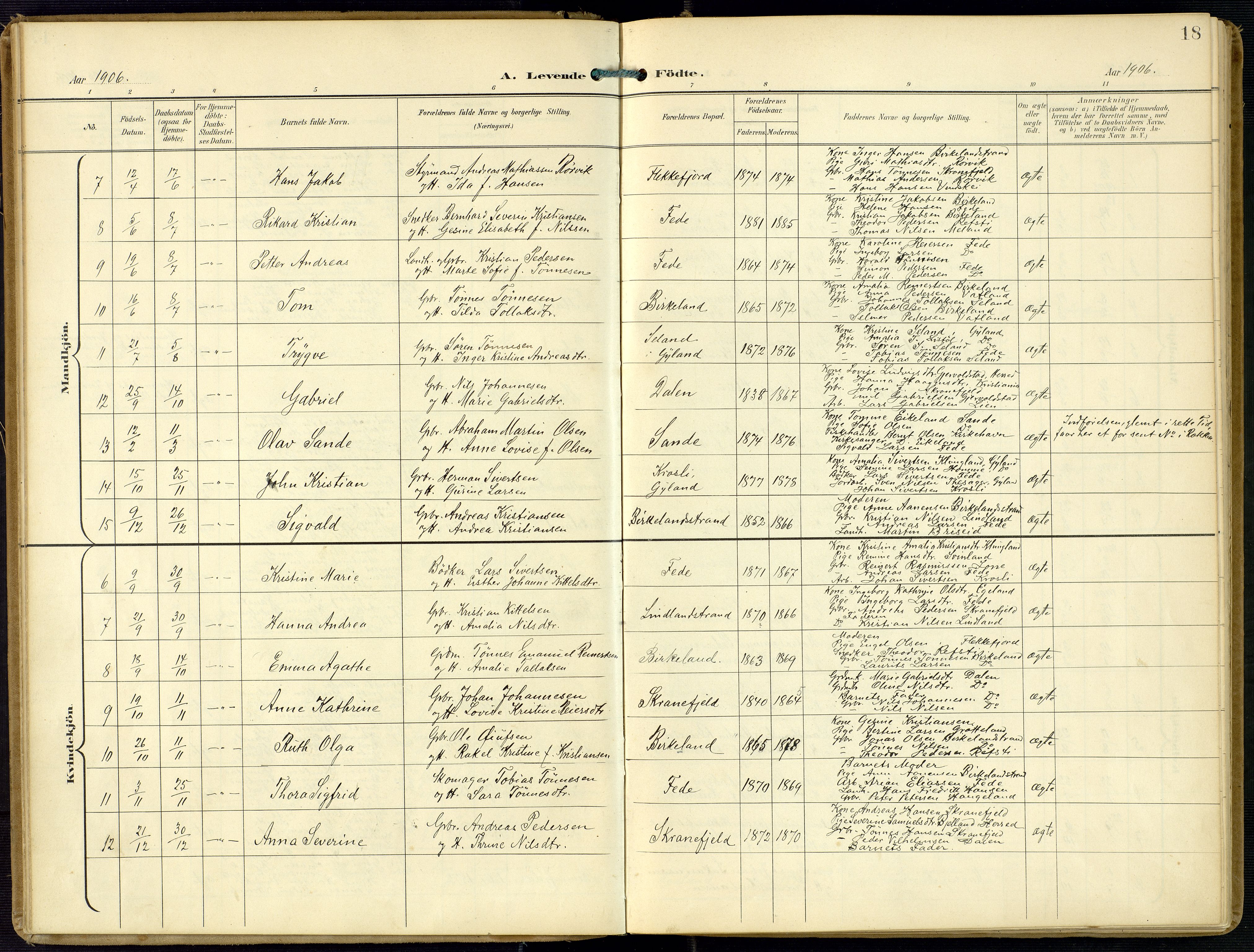 Kvinesdal sokneprestkontor, AV/SAK-1111-0026/F/Fa/Faa/L0005: Parish register (official) no. A 5, 1898-1915, p. 18